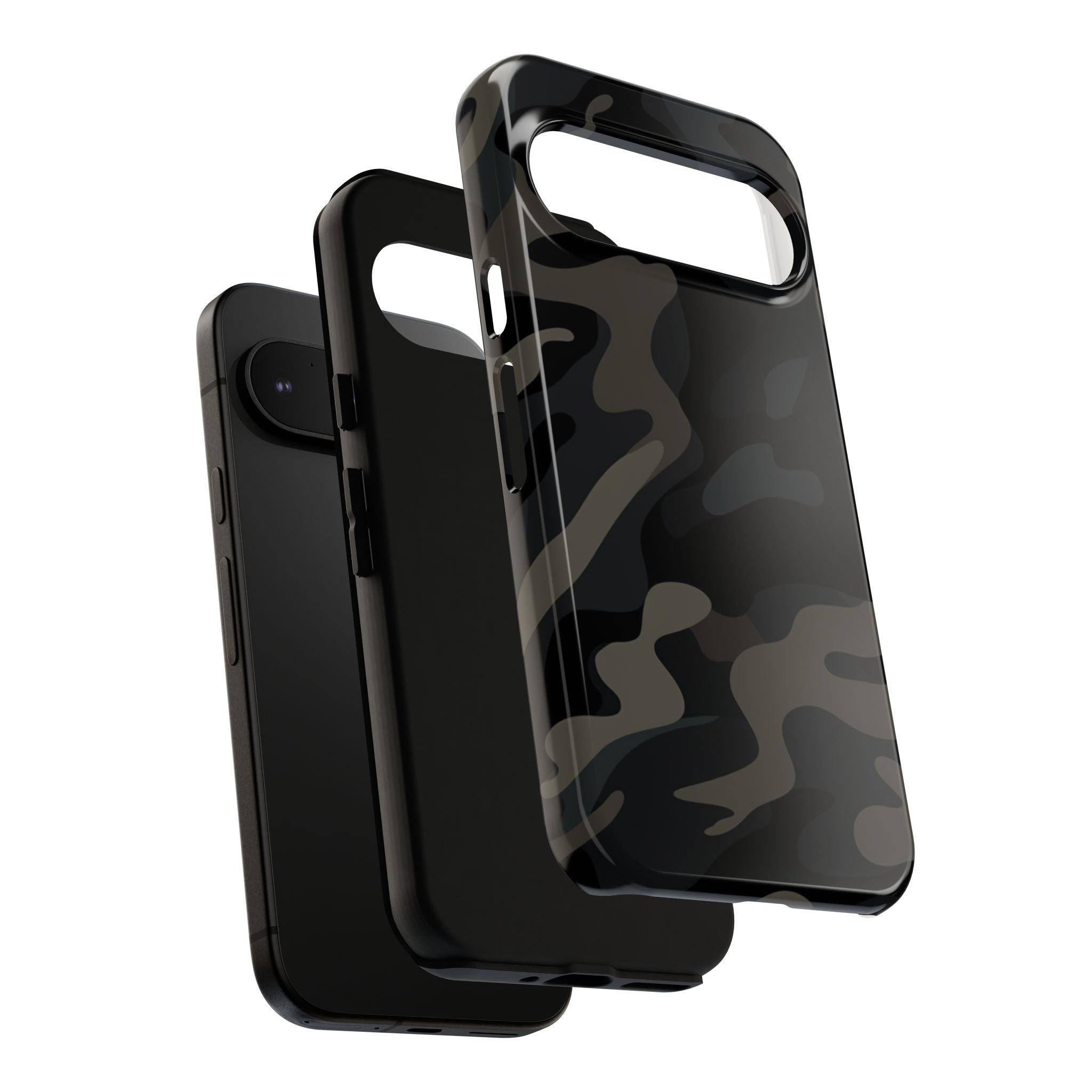 Black Camouflage Phone Case for iPhone, Samsung and Google Pixel