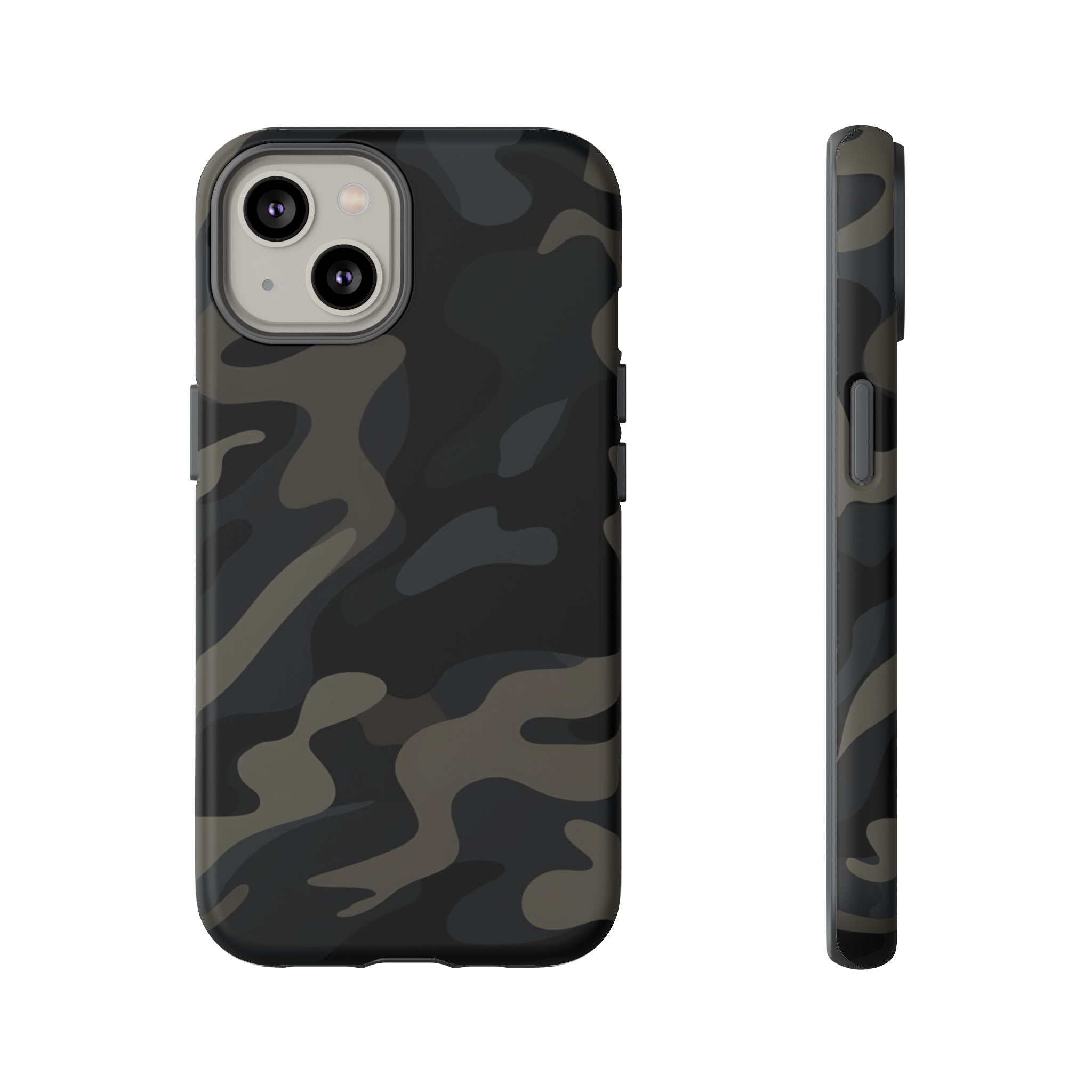 Black Camouflage Phone Case for iPhone, Samsung and Google Pixel iPhone 14 Matte