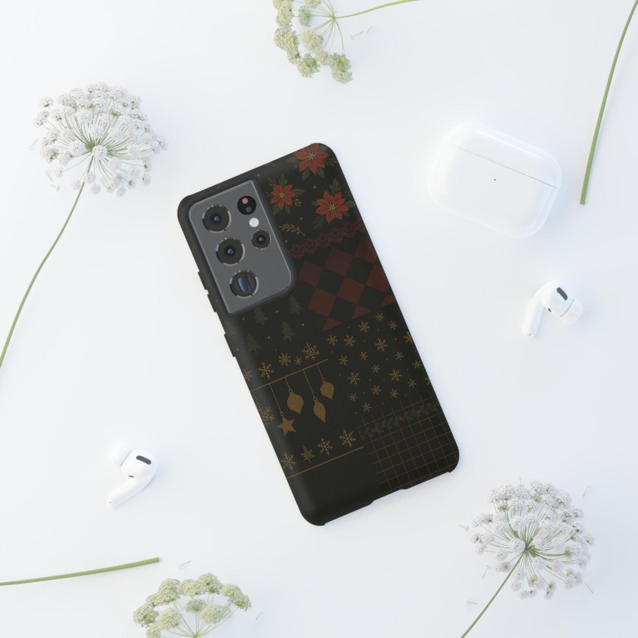 Black Luxury Phone Case for Christmas Festive Season - Tough design