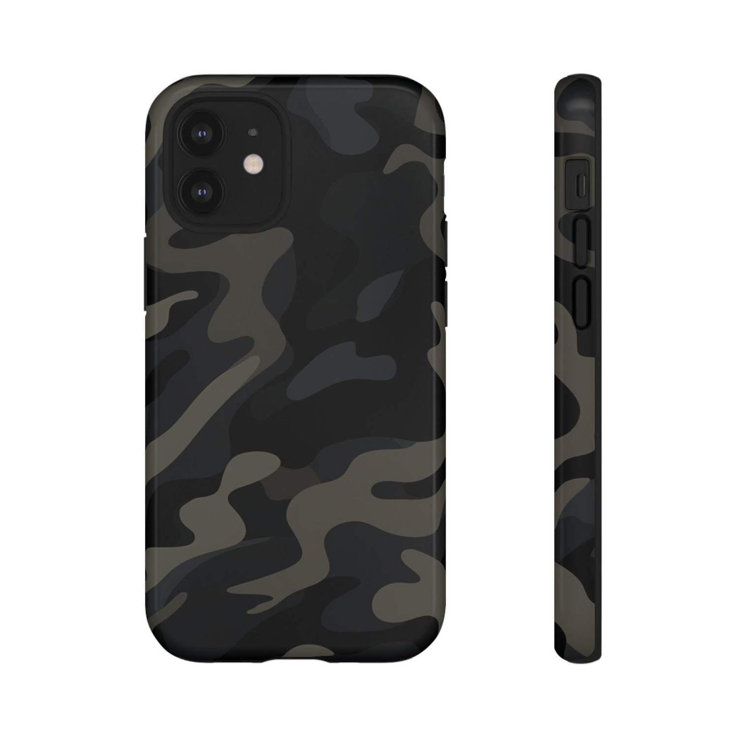 Black Camouflage Phone Case for iPhone, Samsung and Google Pixel iPhone 12 Mini Glossy