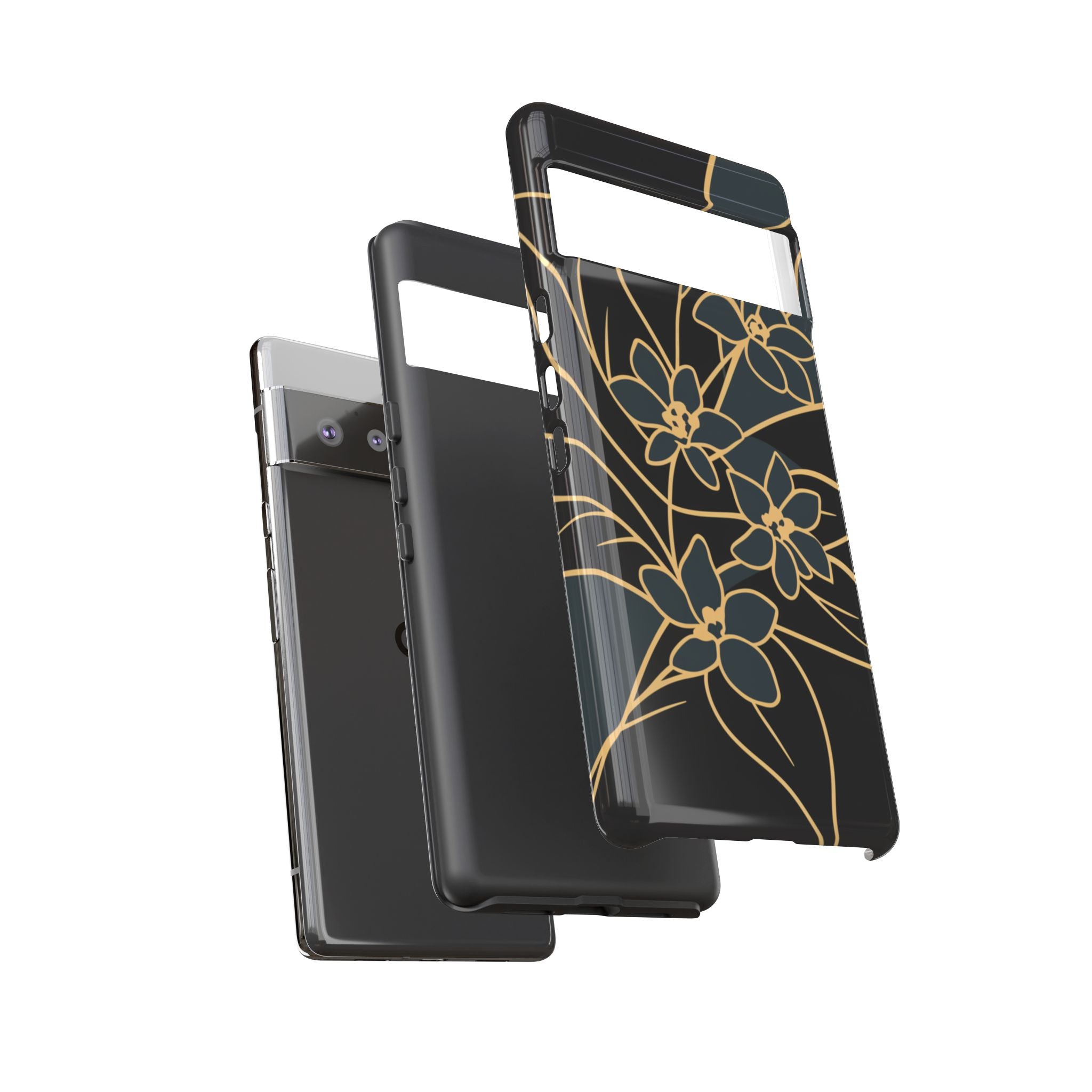 Golden Bloom - Elegant Floral Line Art Phone Case