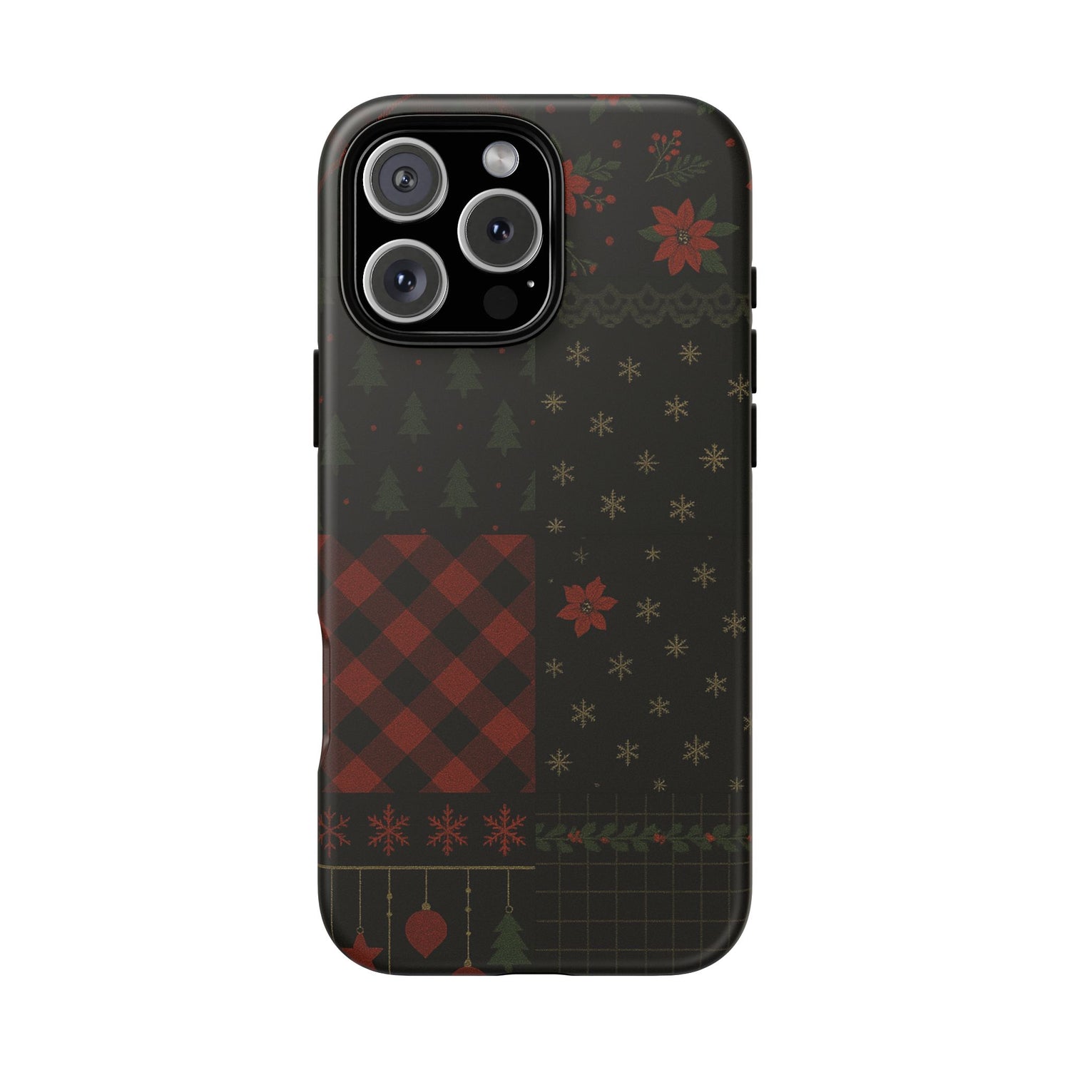 Black Festive Phone Case - Christmas Phone Cover - Tough Design iPhone 16 Pro Max Matte