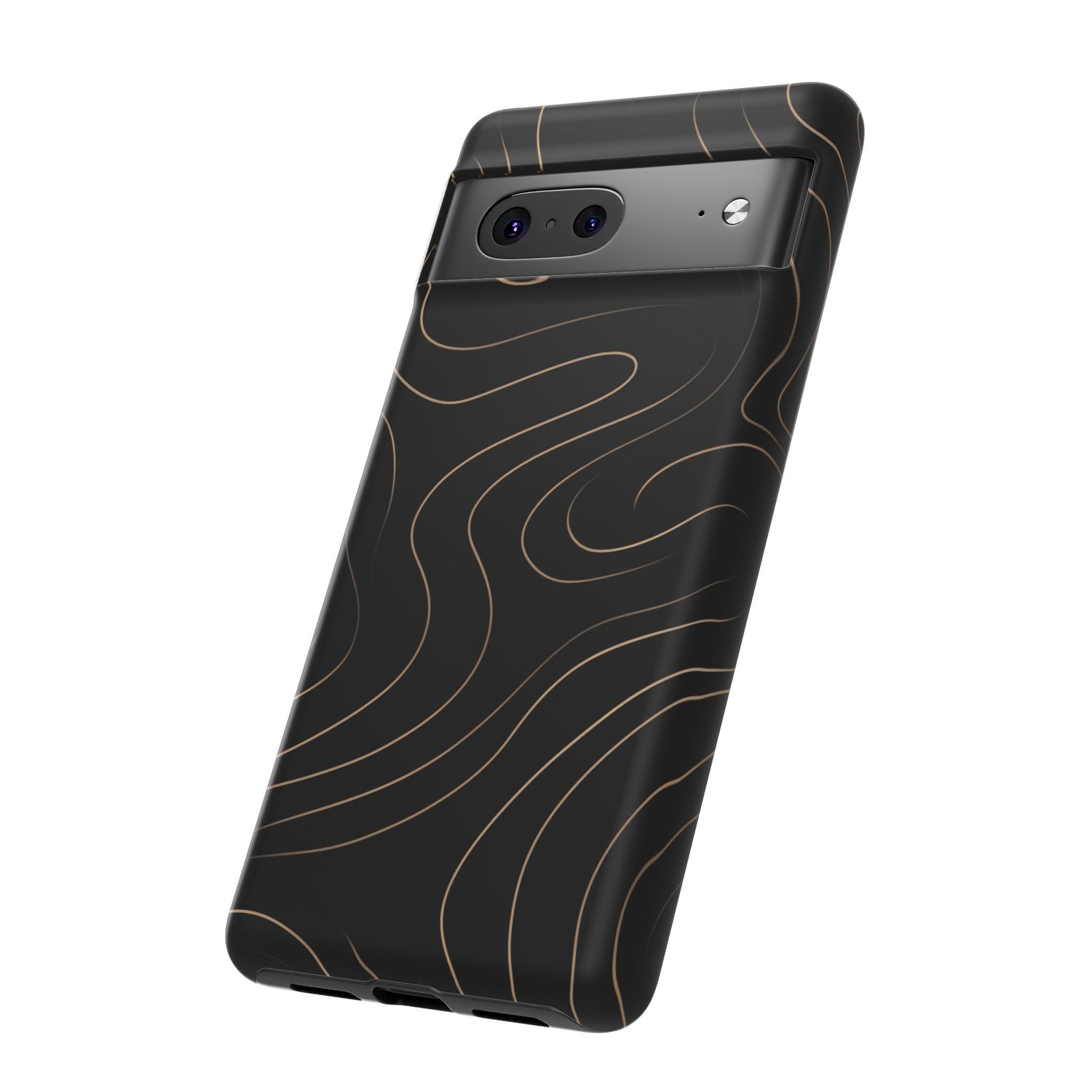Noir Topograph - Black Minimalist Line Art Phone Case