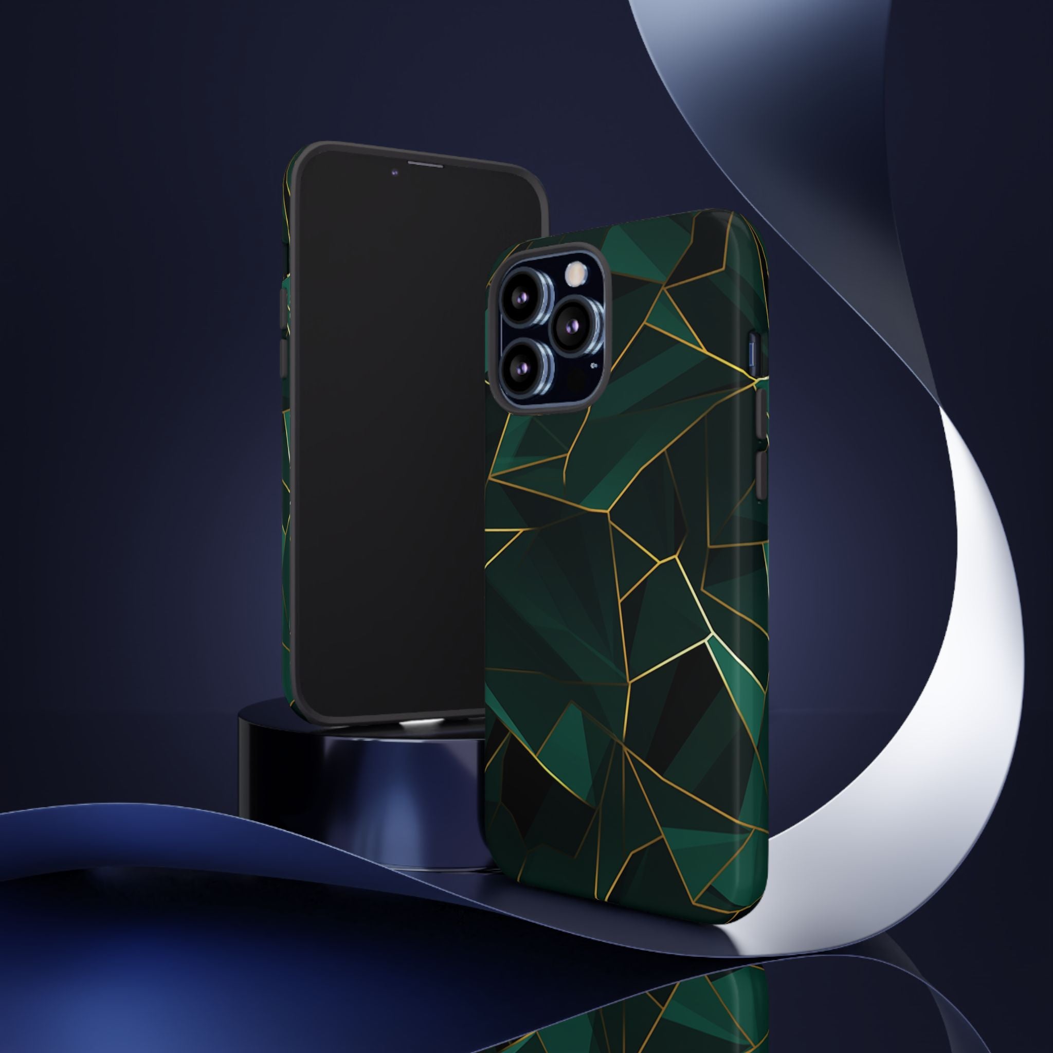 Emerald Veil - Geometric Luxe Phone Case