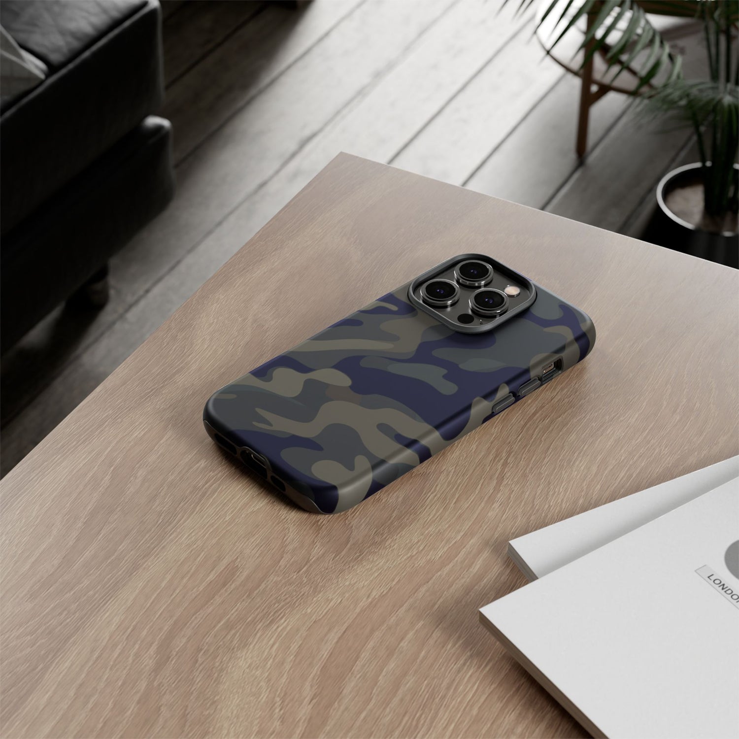 Black Camouflage Phone Case for iPhone, Samsung and Google Pixel
