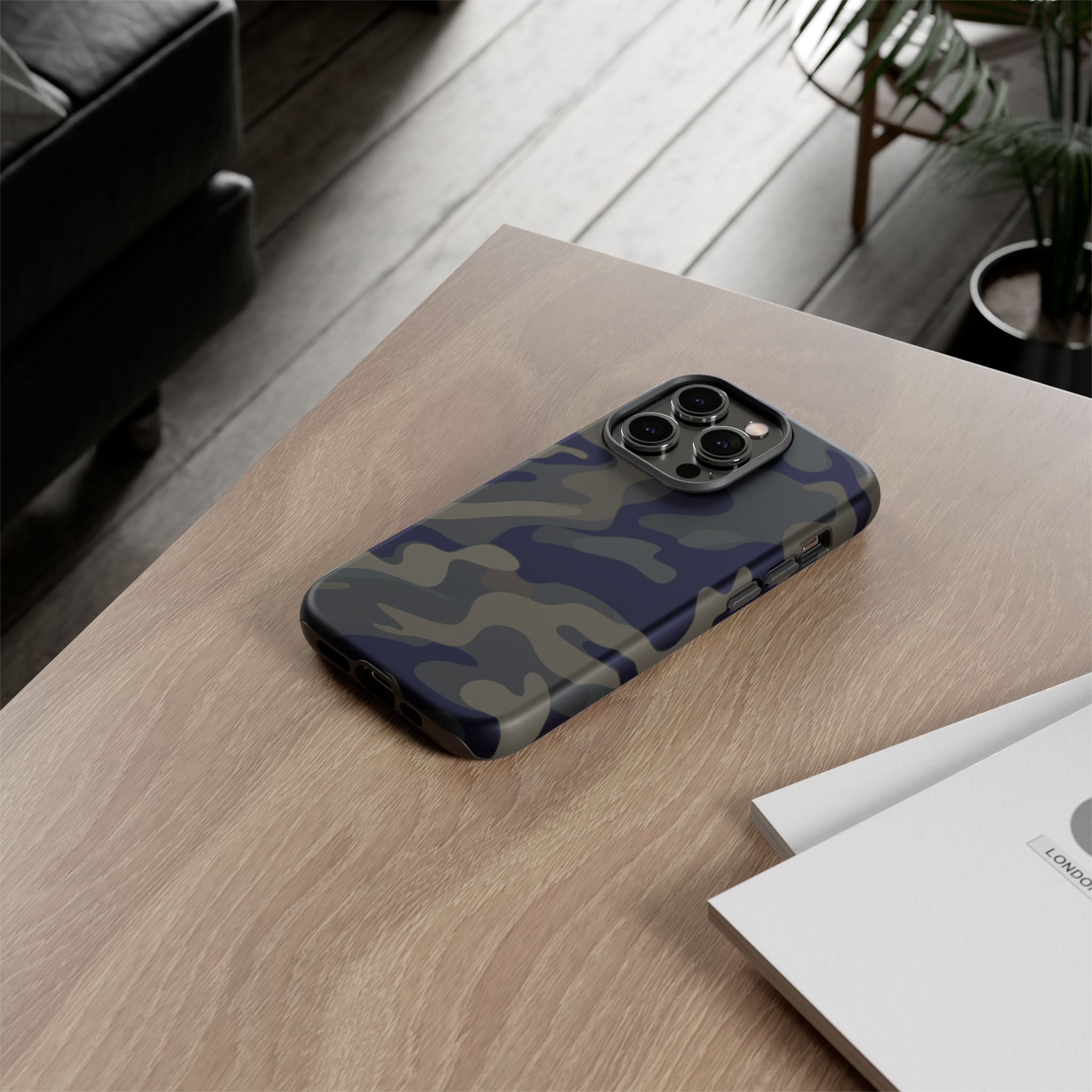 Black Camouflage Phone Case for iPhone, Samsung and Google Pixel
