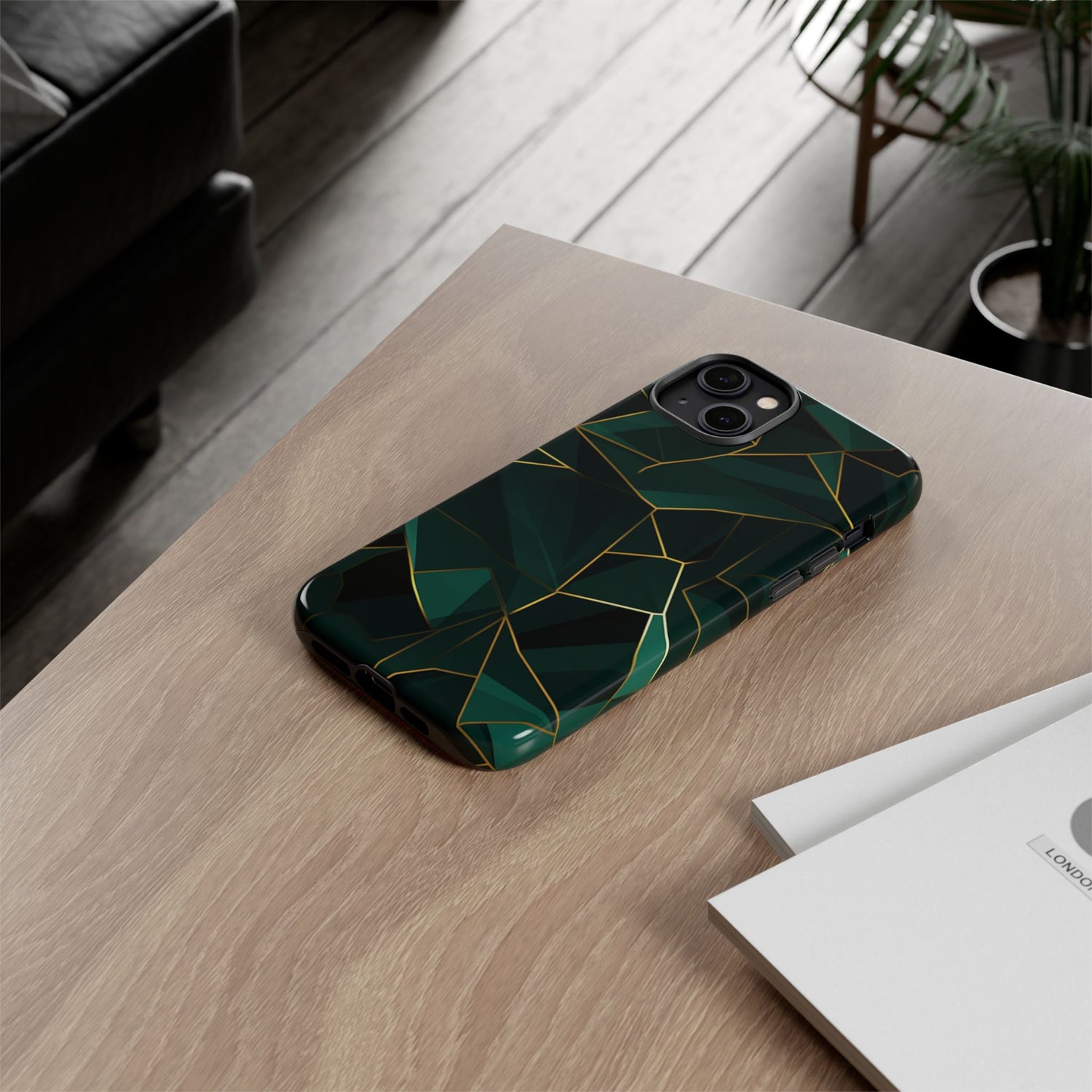 Emerald Veil - Geometric Luxe Phone Case