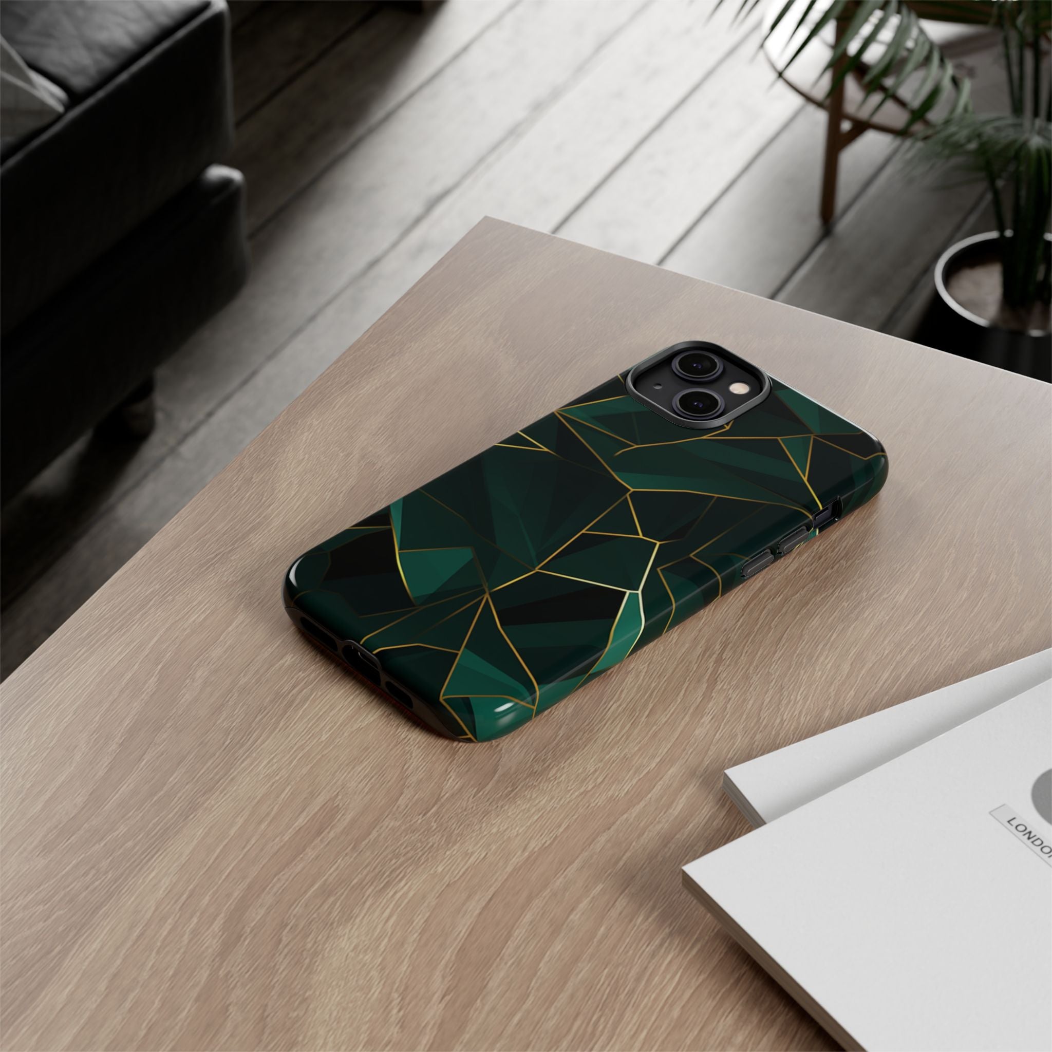 Emerald Veil - Geometric Luxe Phone Case