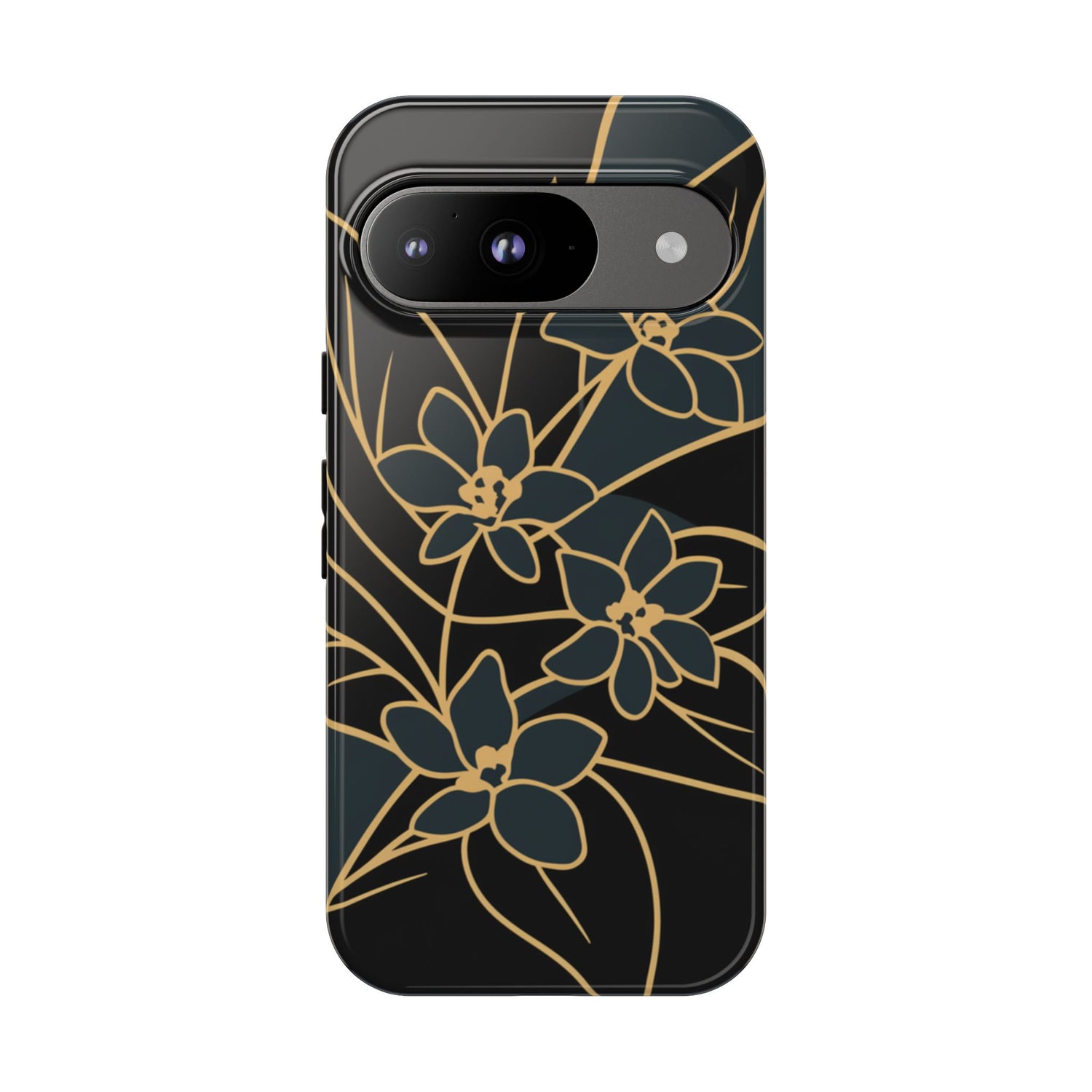 Golden Bloom - Elegant Floral Line Art Phone Case Google Pixel 9 Glossy