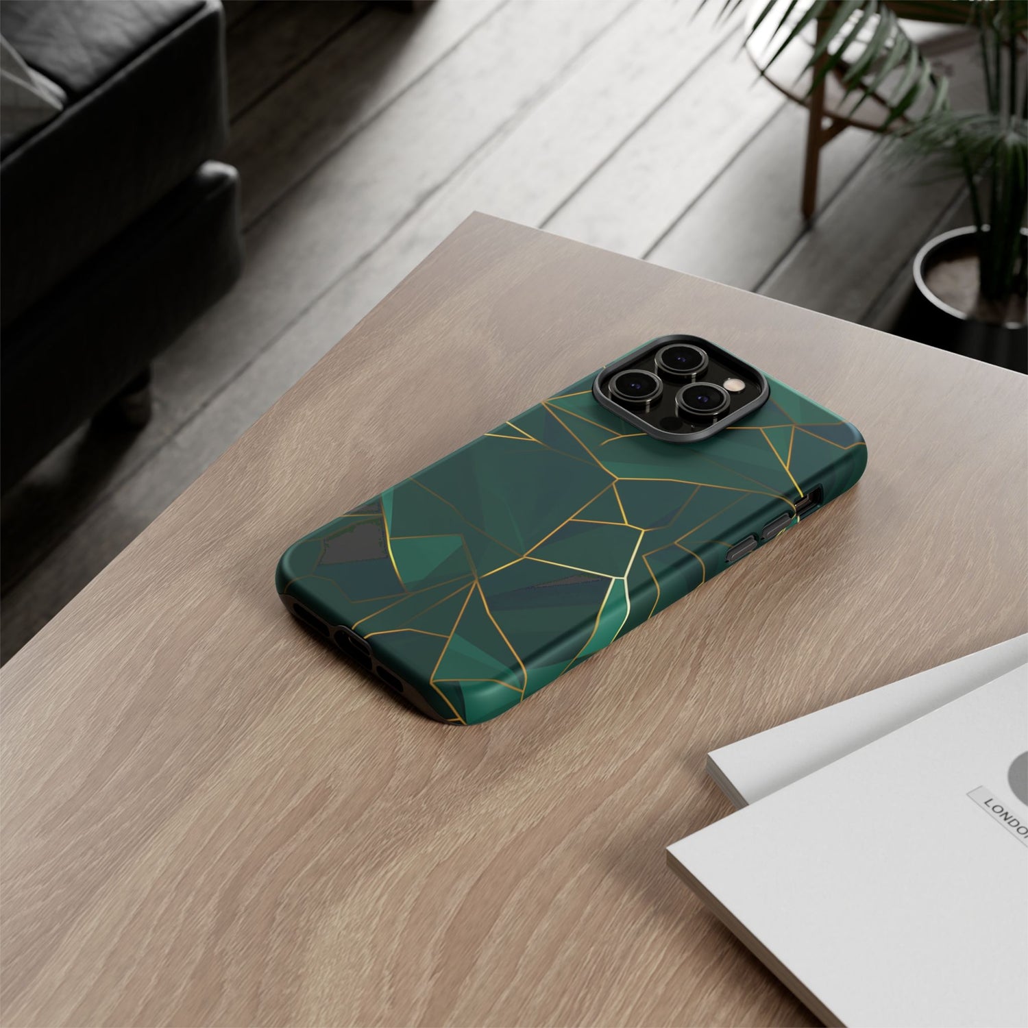 Emerald Veil - Geometric Luxe Phone Case