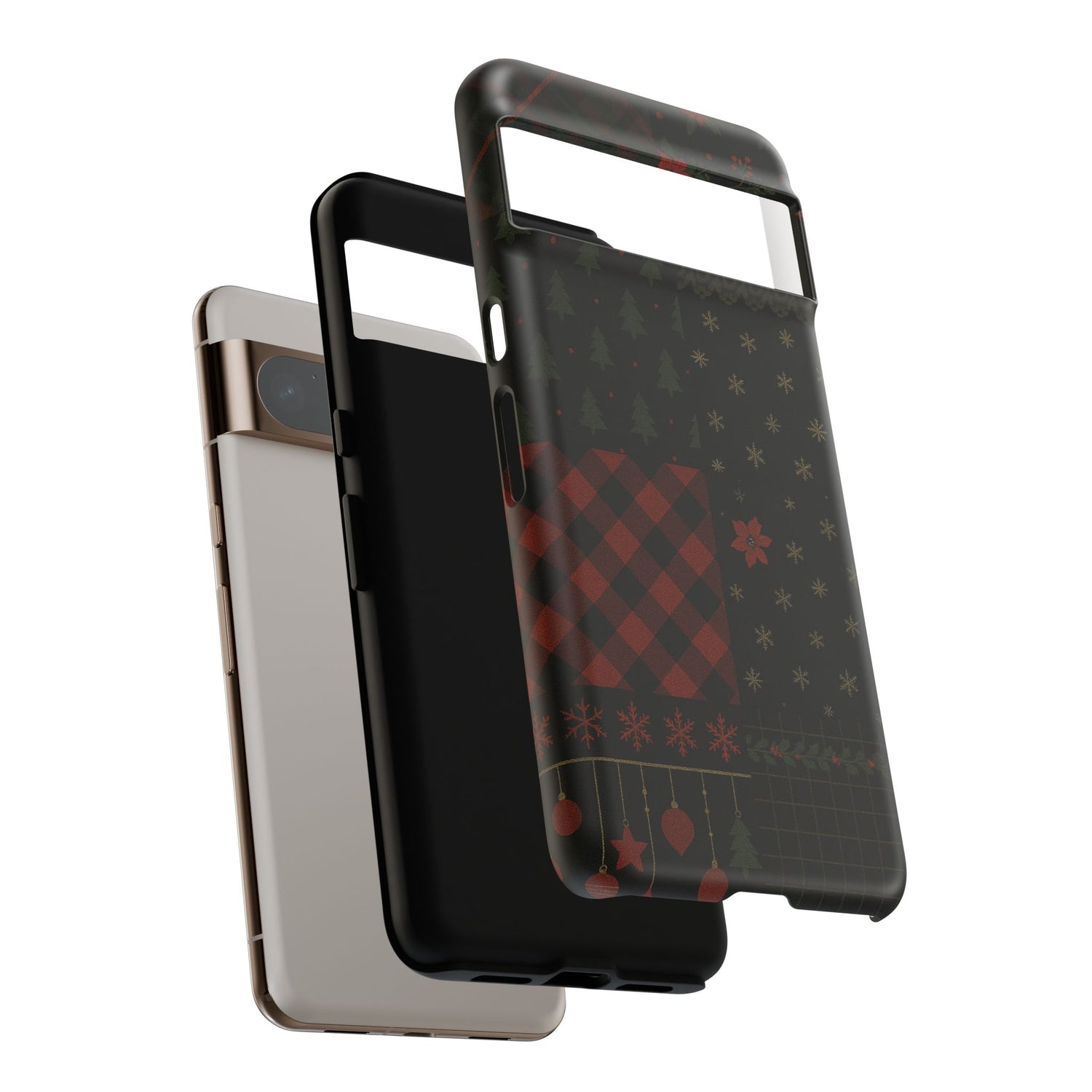 Black Festive Phone Case - Christmas Phone Cover - Tough Design