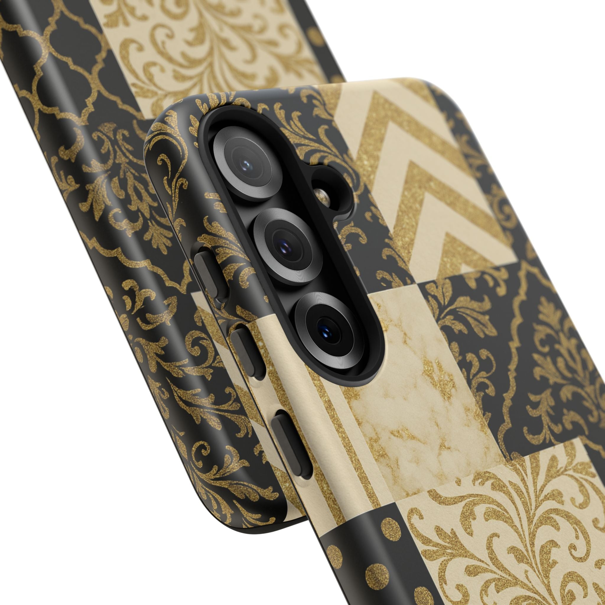 Phone Case, Luxury Black and Gold Festive Design for Christmas Gift, Holiday Decor, Tough Cases, Winter Celebration, Elegant iPhone Cover