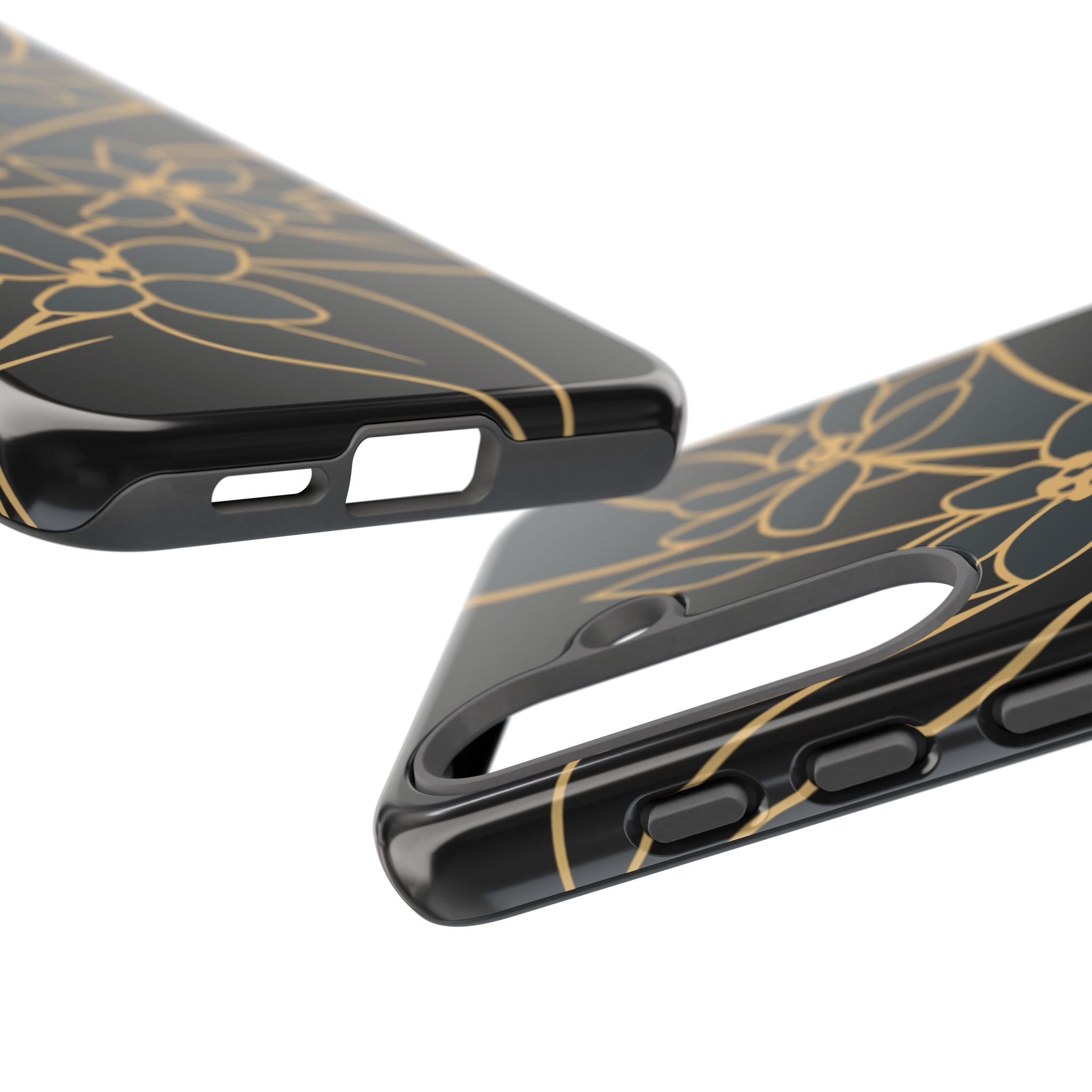 Golden Bloom - Elegant Floral Line Art Phone Case