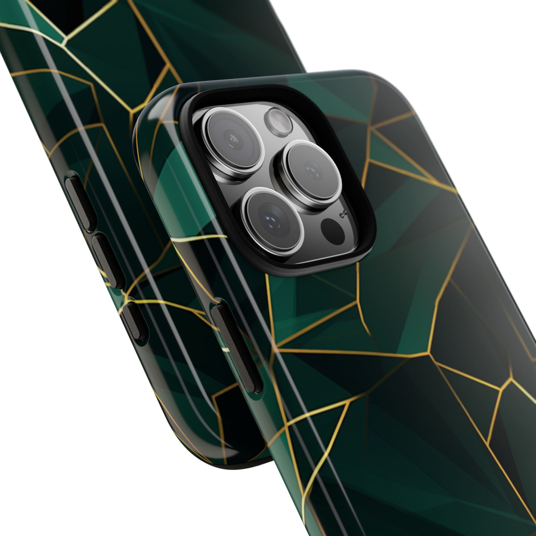 Emerald Veil - Geometric Luxe Phone Case