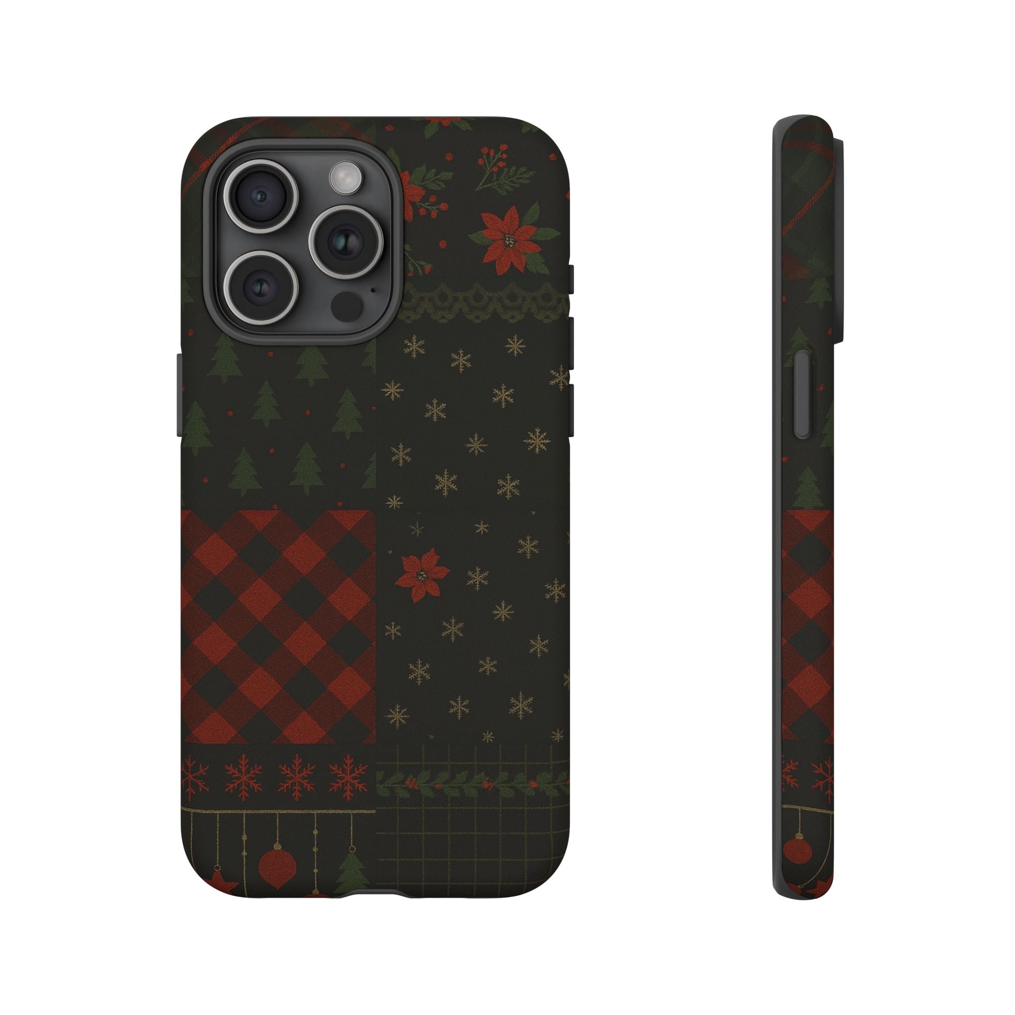 Black Festive Phone Case - Christmas Phone Cover - Tough Design iPhone 15 Pro Max Matte
