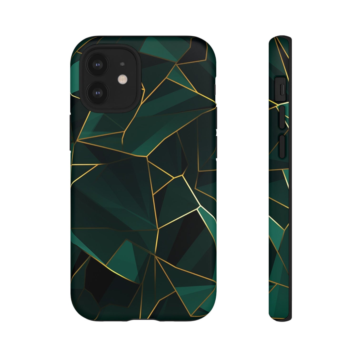 Emerald Veil - Geometric Luxe Phone Case iPhone 12 Mini Matte