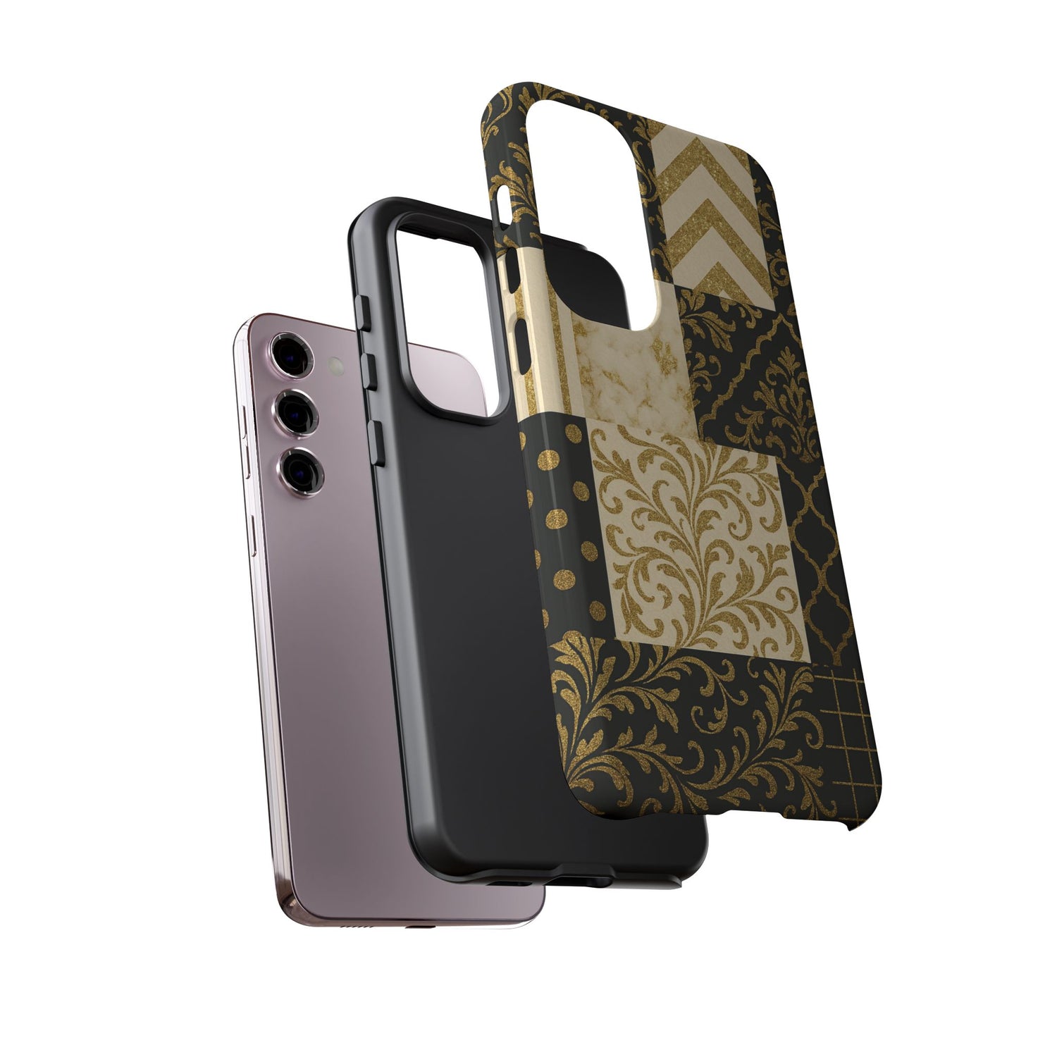 Phone Case, Luxury Black and Gold Festive Design for Christmas Gift, Holiday Decor, Tough Cases, Winter Celebration, Elegant iPhone Cover