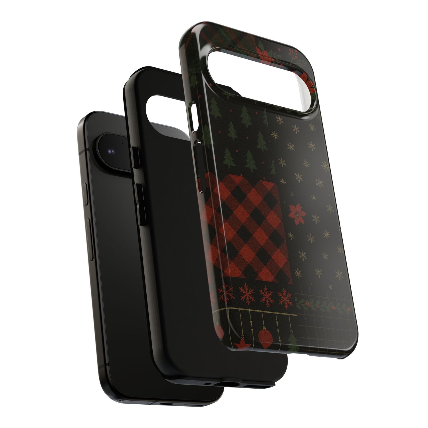 Black Festive Phone Case - Christmas Phone Cover - Tough Design