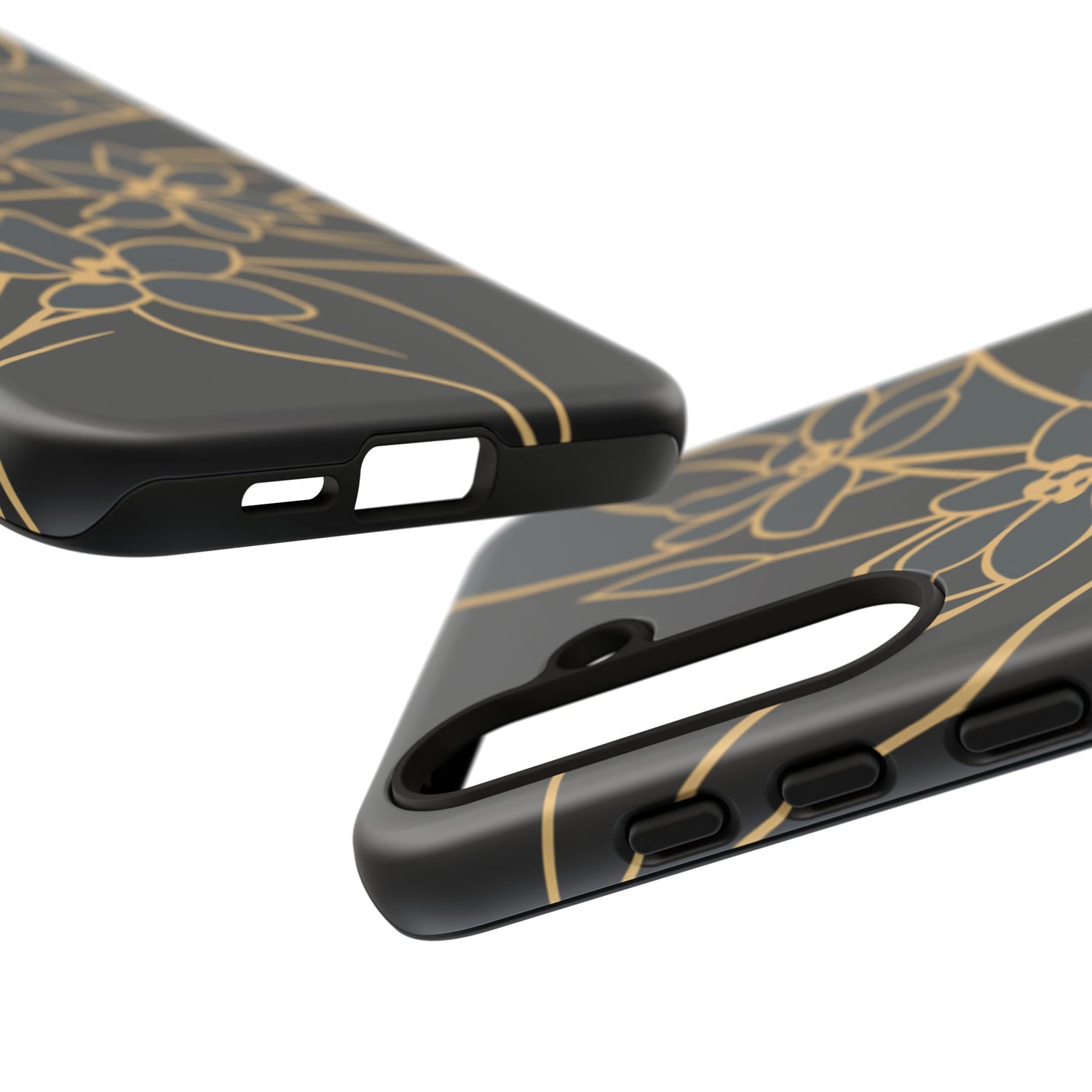 Golden Bloom - Elegant Floral Line Art Phone Case