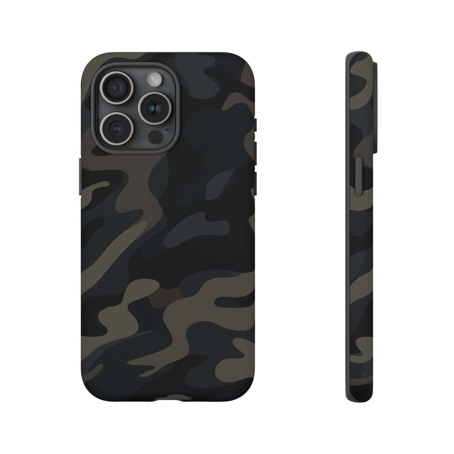 Black Camouflage Phone Case for iPhone, Samsung and Google Pixel iPhone 15 Pro Max Matte