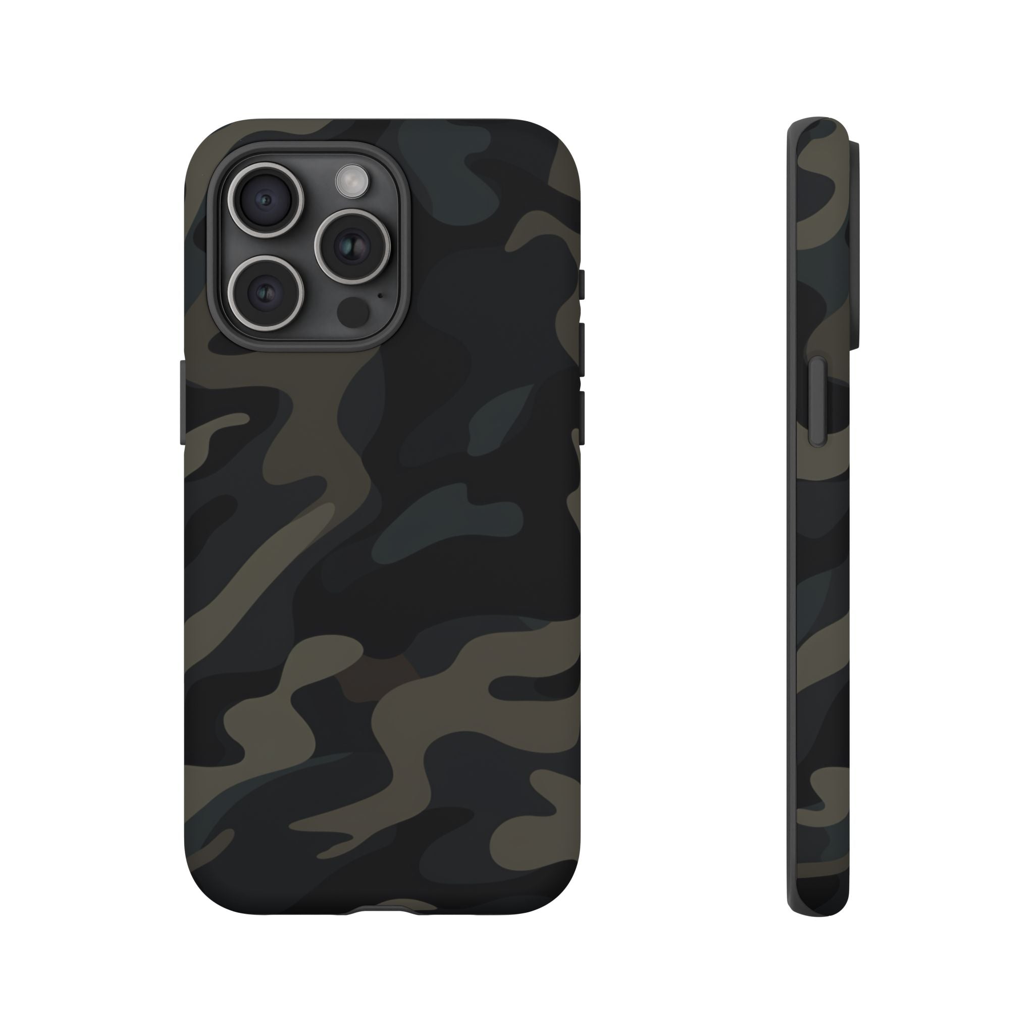 Black Camouflage Phone Case for iPhone, Samsung and Google Pixel iPhone 15 Pro Max Matte