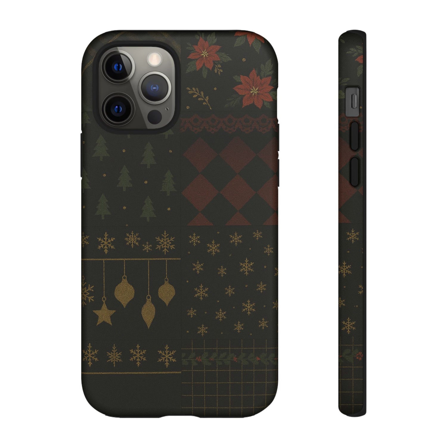 Black Luxury Phone Case for Christmas Festive Season - Tough design iPhone 12 Pro Matte