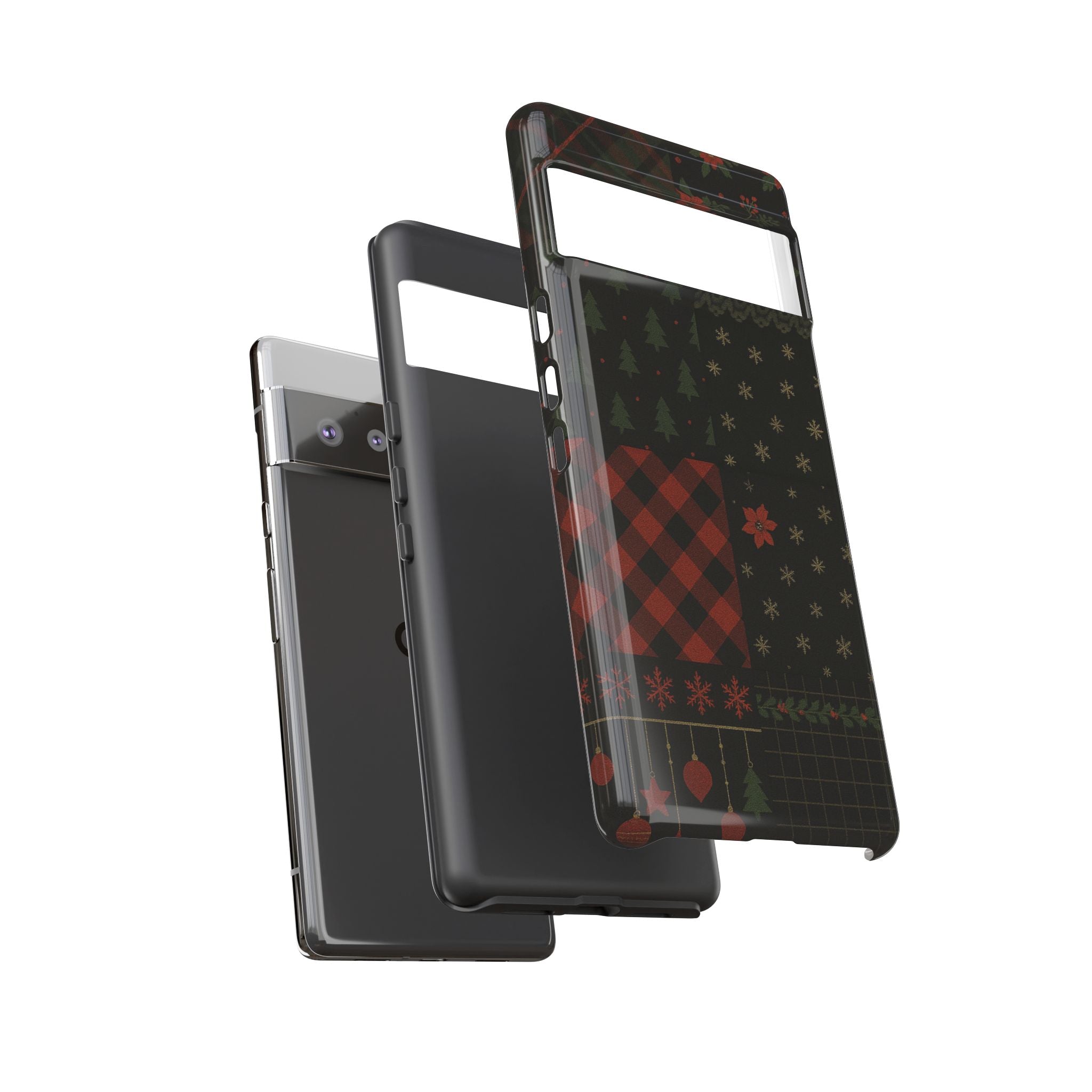 Black Festive Phone Case - Christmas Phone Cover - Tough Design