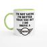 Funny Mini Mug - 11oz Car Driver Gift, Bold Statement Coffee Cup in multiple colors Ceramic Green