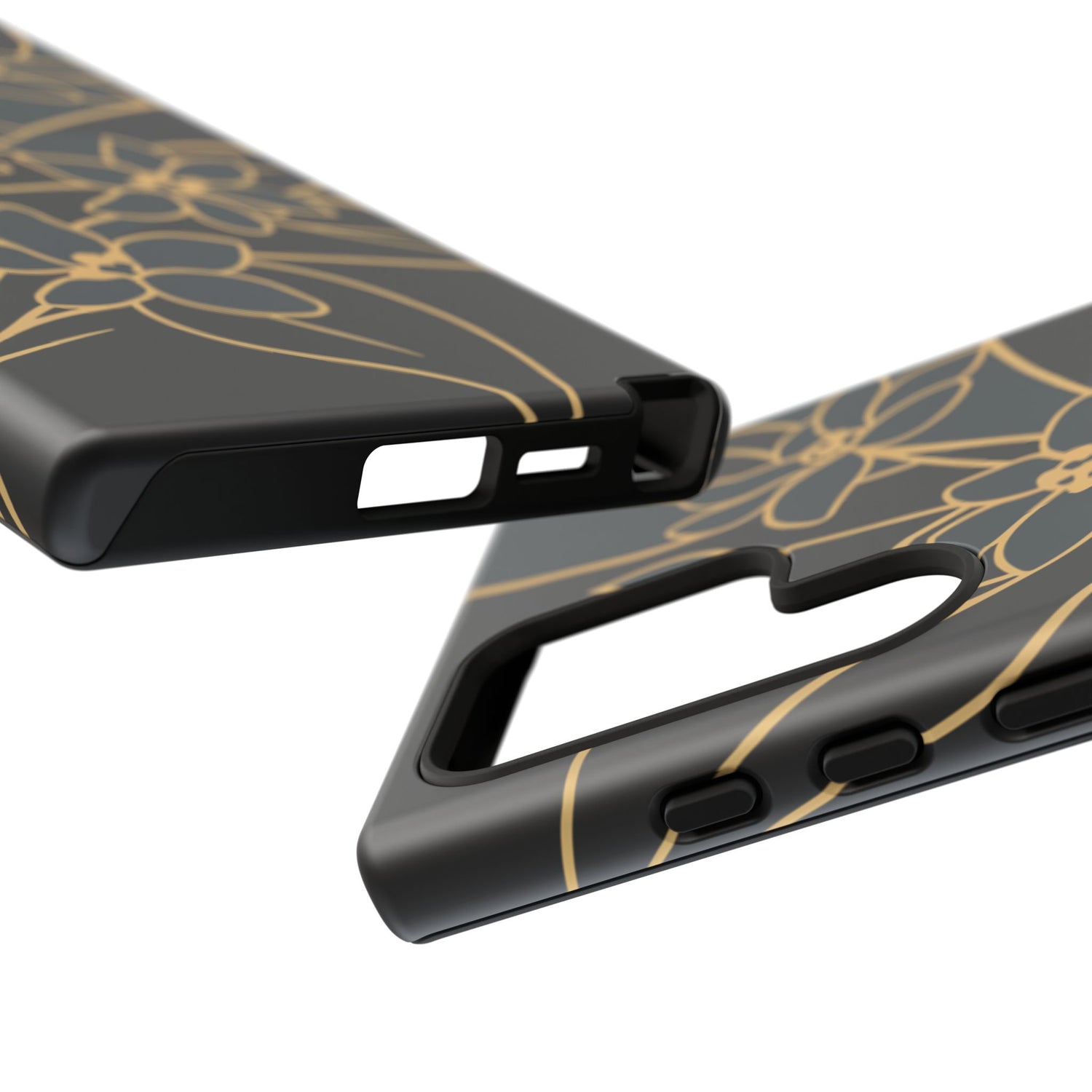 Golden Bloom - Elegant Floral Line Art Phone Case