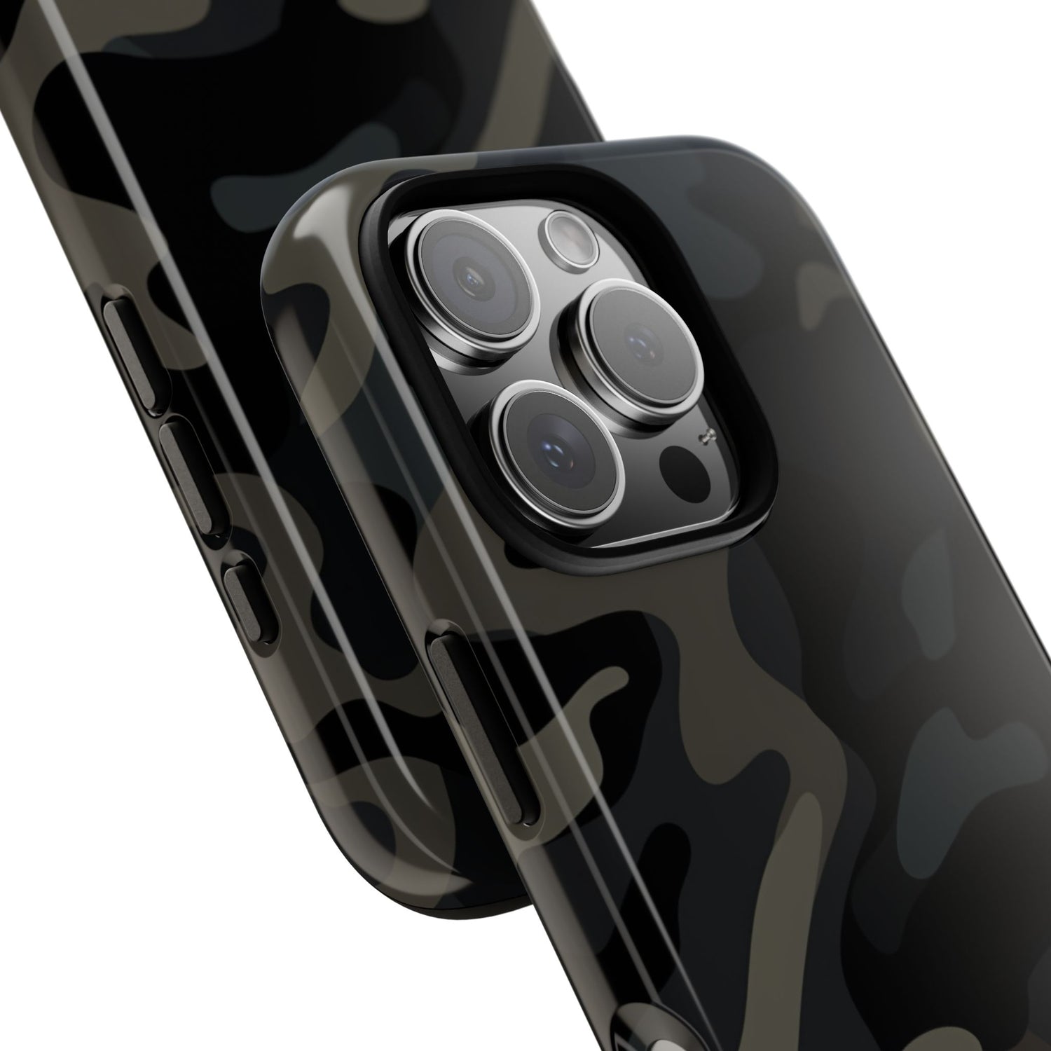Black Camouflage Phone Case for iPhone, Samsung and Google Pixel