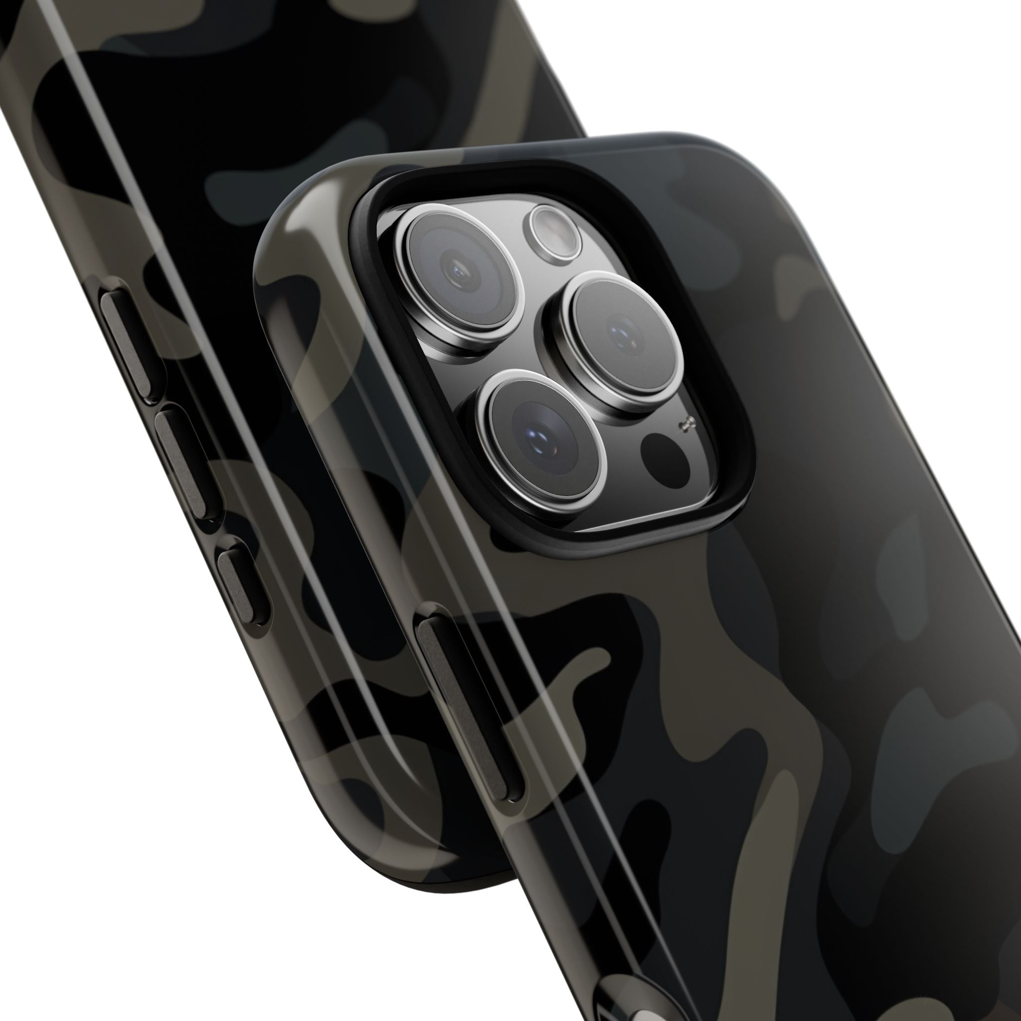 Black Camouflage Phone Case for iPhone, Samsung and Google Pixel