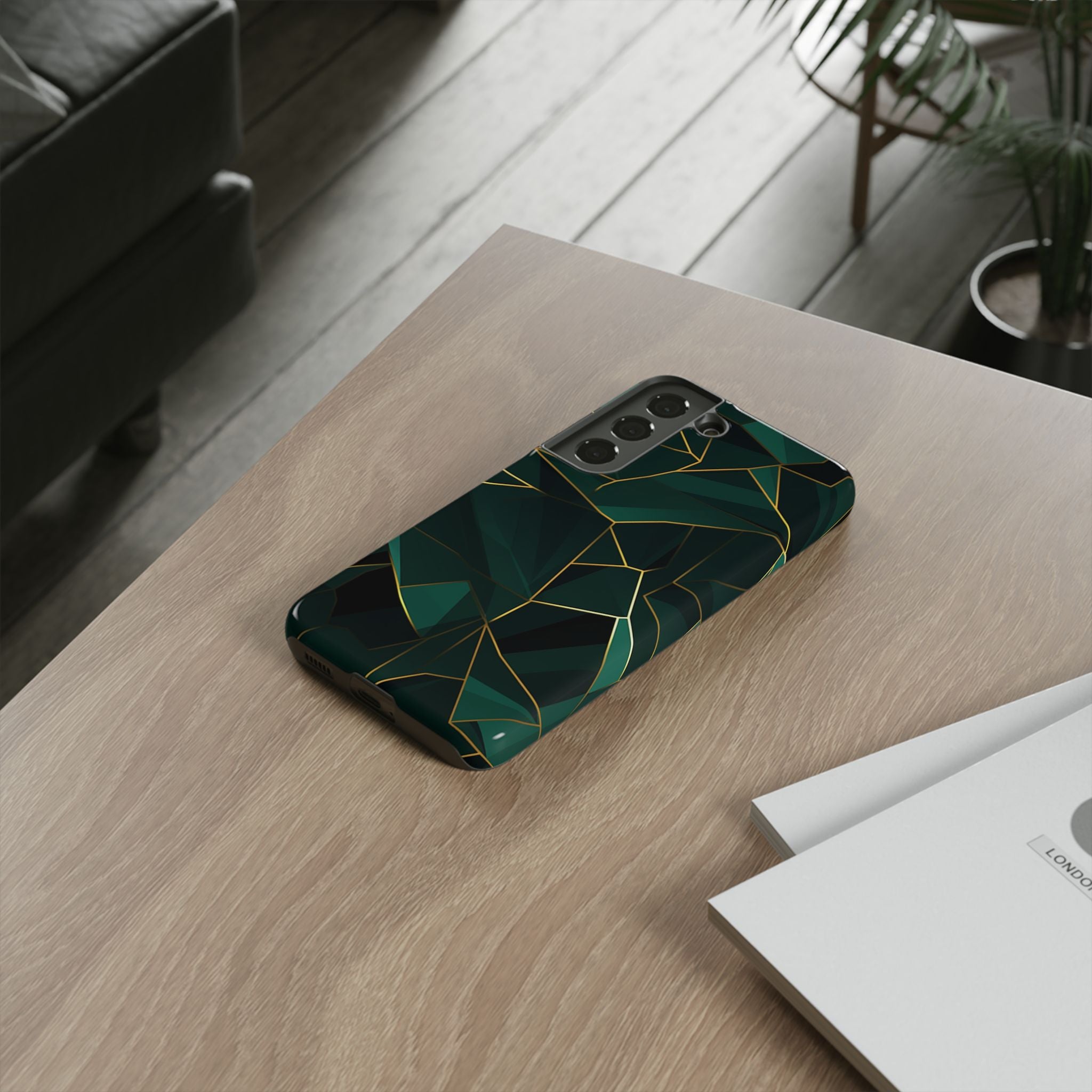 Emerald Veil - Geometric Luxe Phone Case