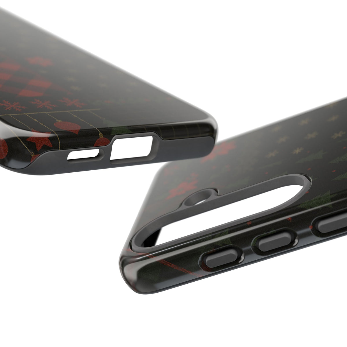 Black Festive Phone Case - Christmas Phone Cover - Tough Design