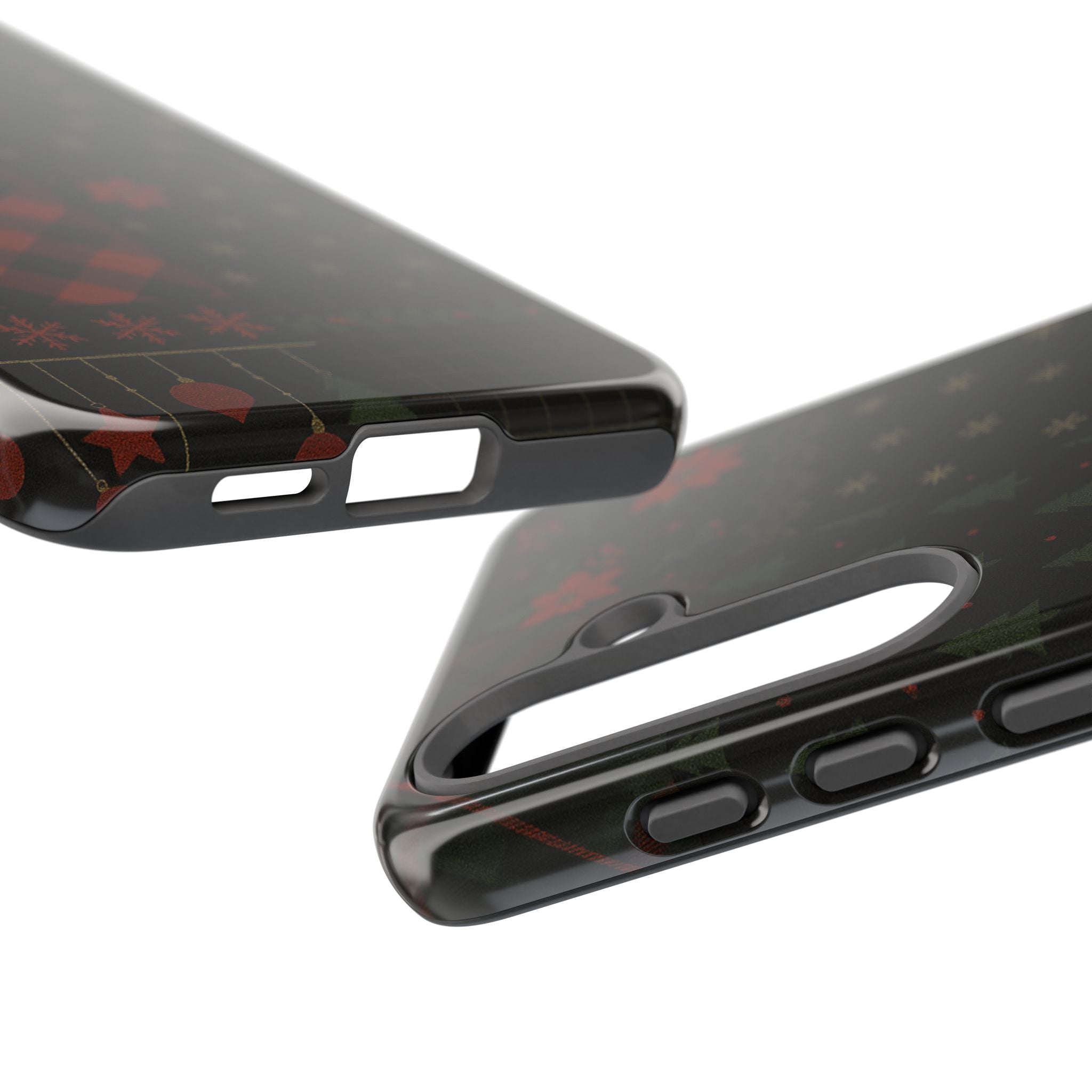 Black Festive Phone Case - Christmas Phone Cover - Tough Design