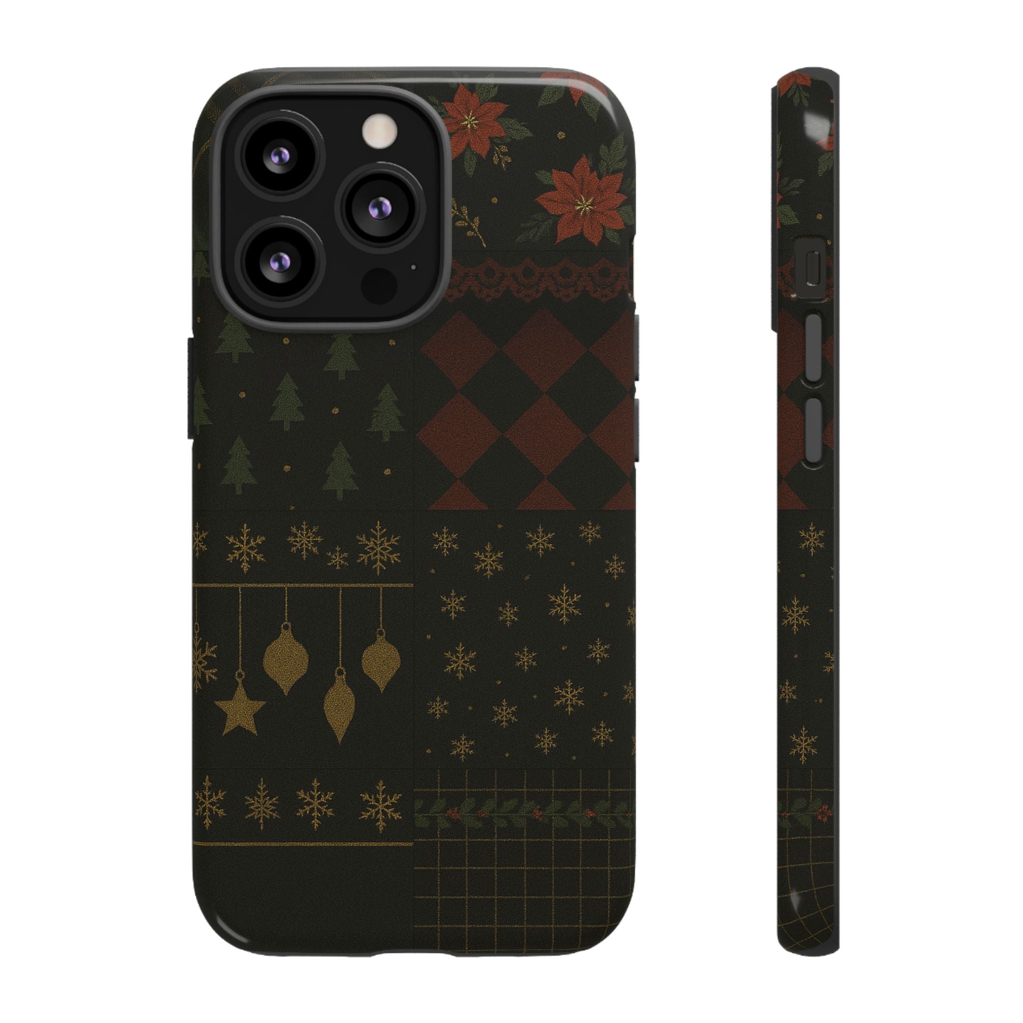 Black Luxury Phone Case for Christmas Festive Season - Tough design iPhone 13 Pro Glossy