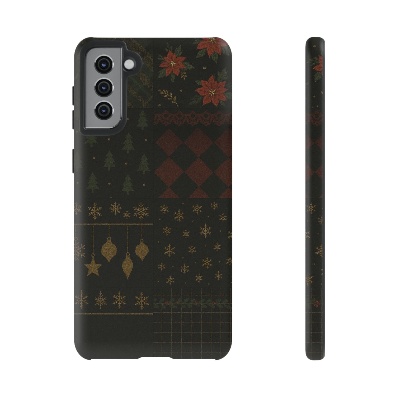 Black Luxury Phone Case for Christmas Festive Season - Tough design Samsung Galaxy S21 Plus Matte