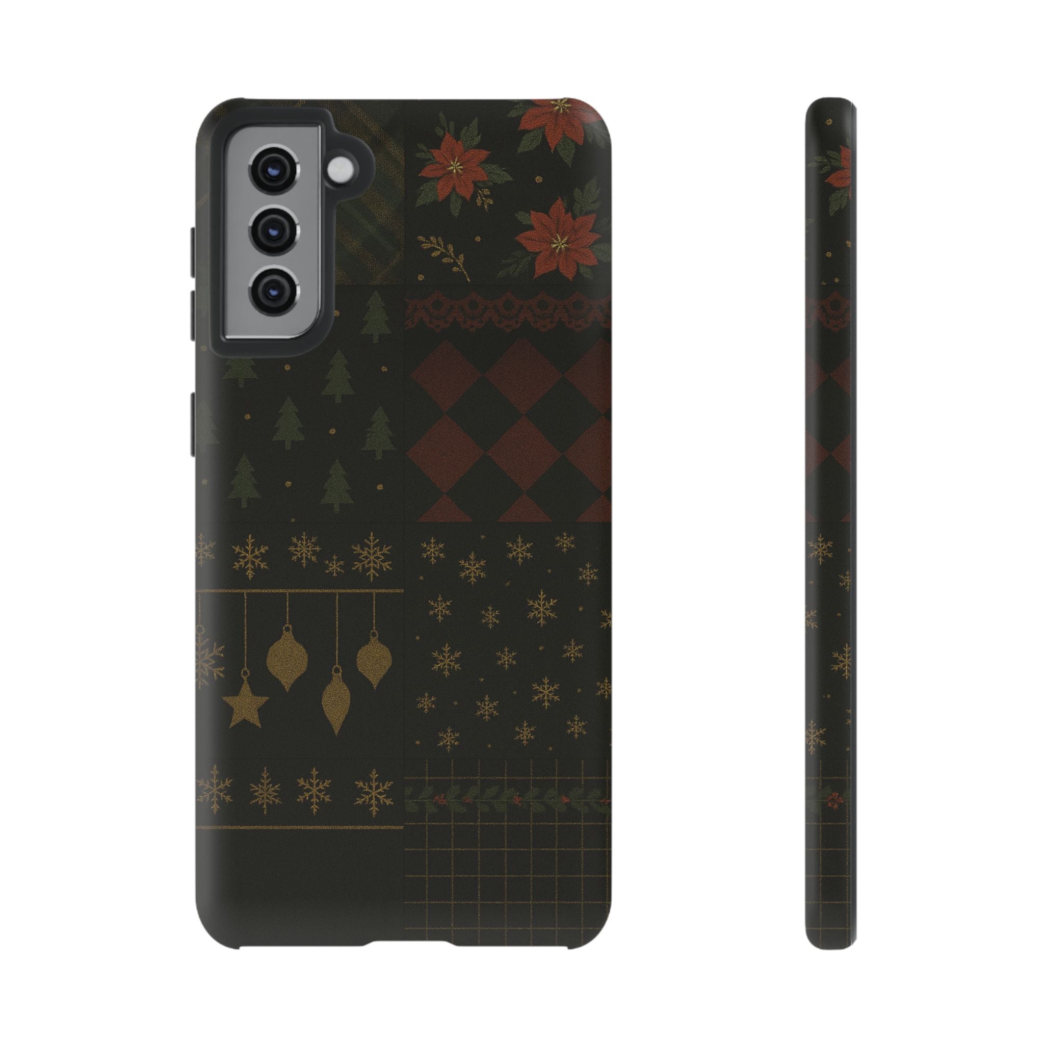 Black Luxury Phone Case for Christmas Festive Season - Tough design Samsung Galaxy S21 Plus Matte