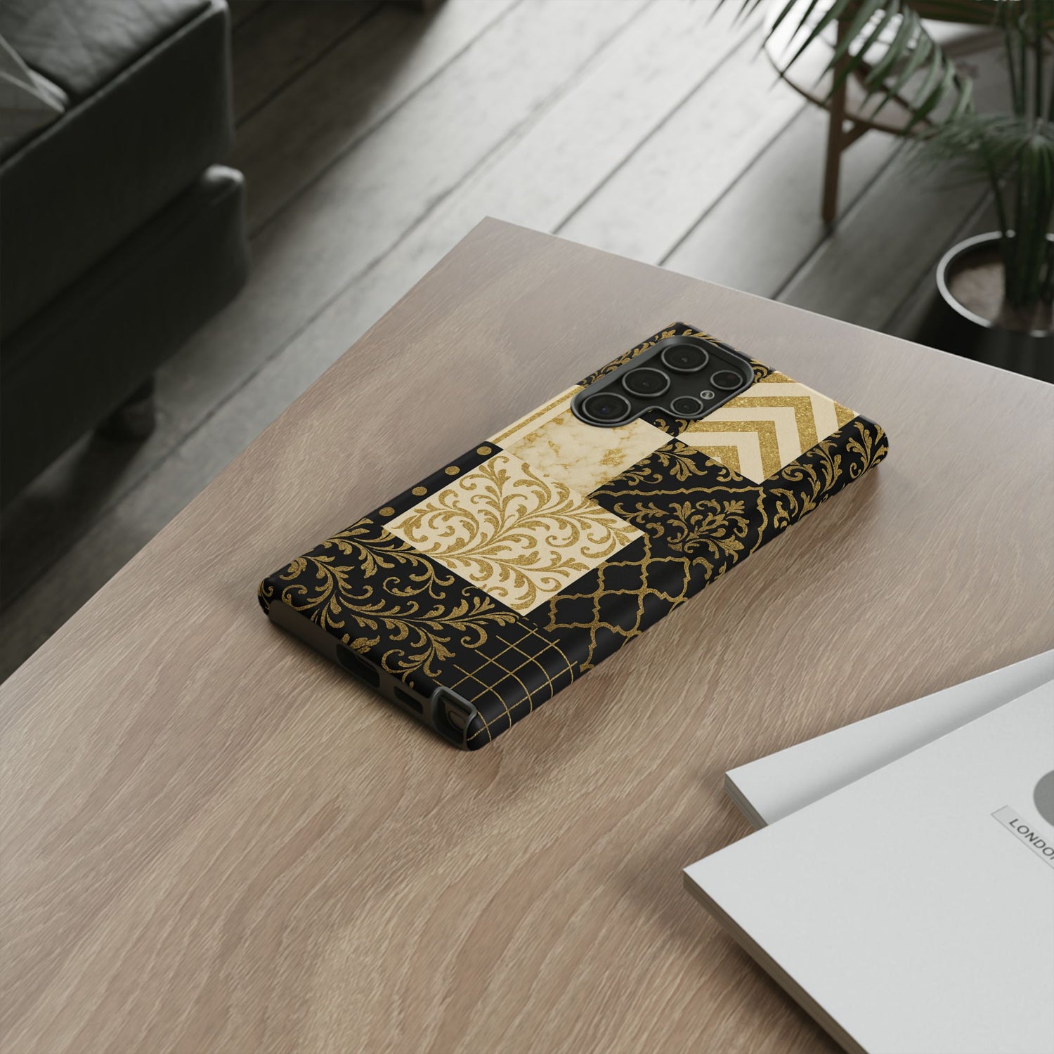 Phone Case, Luxury Black and Gold Festive Design for Christmas Gift, Holiday Decor, Tough Cases, Winter Celebration, Elegant iPhone Cover