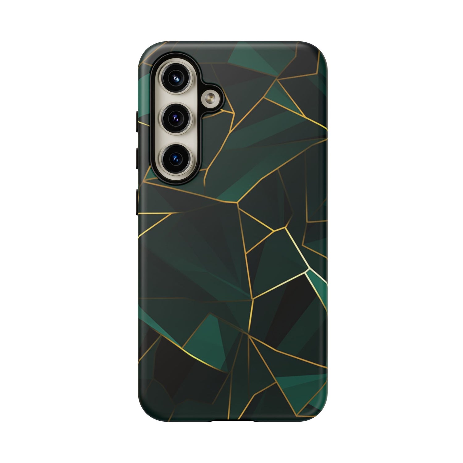 Emerald Veil - Geometric Luxe Phone Case Samsung Galaxy S24 Matte