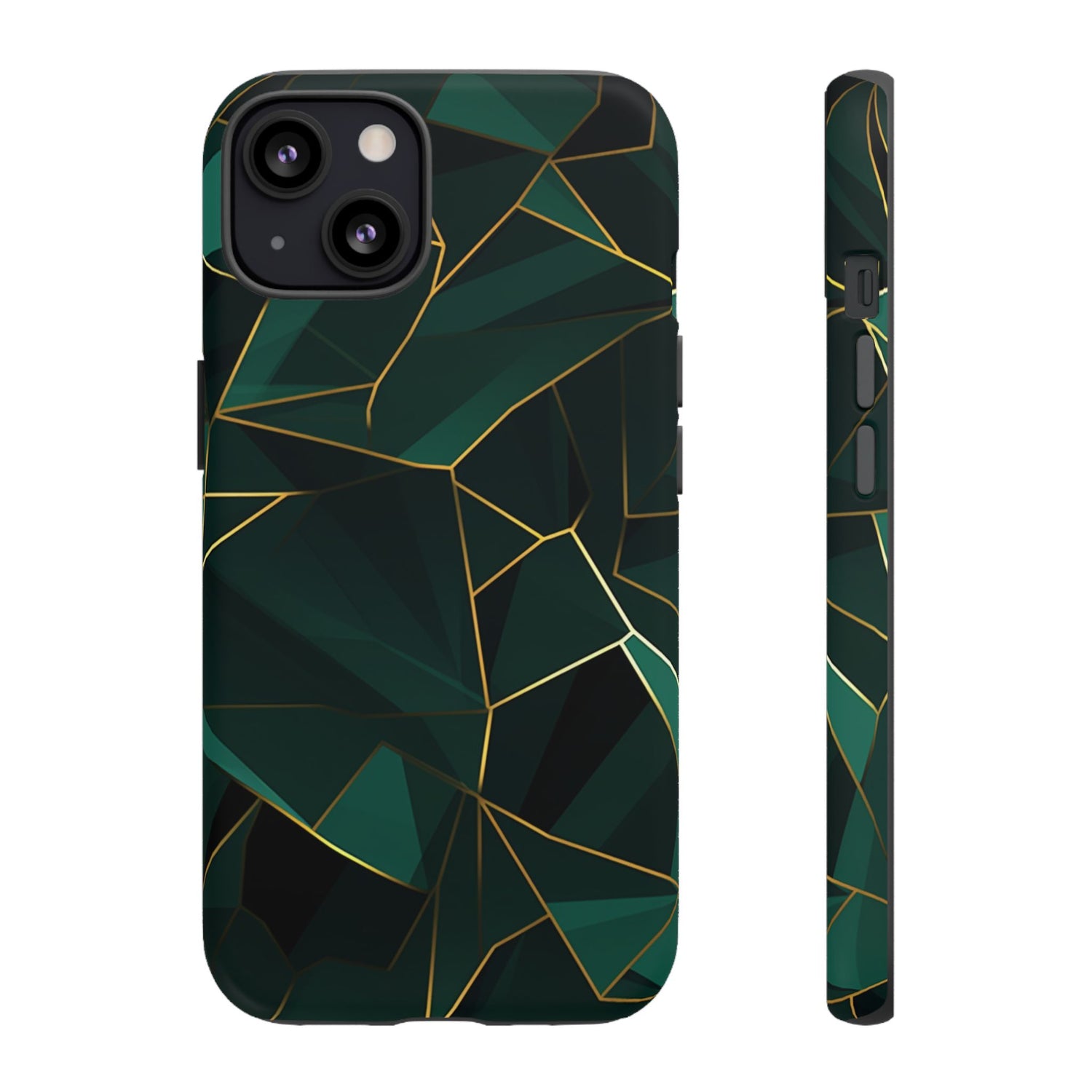 Emerald Veil - Geometric Luxe Phone Case iPhone 13 Matte