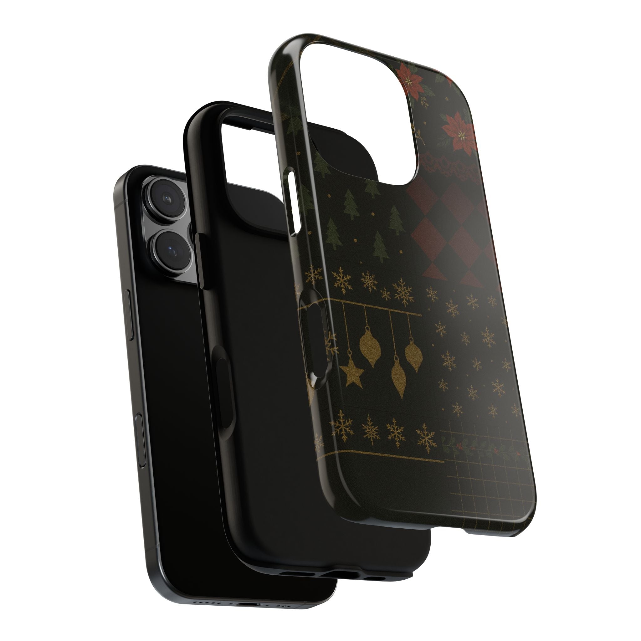 Black Luxury Phone Case for Christmas Festive Season - Tough design