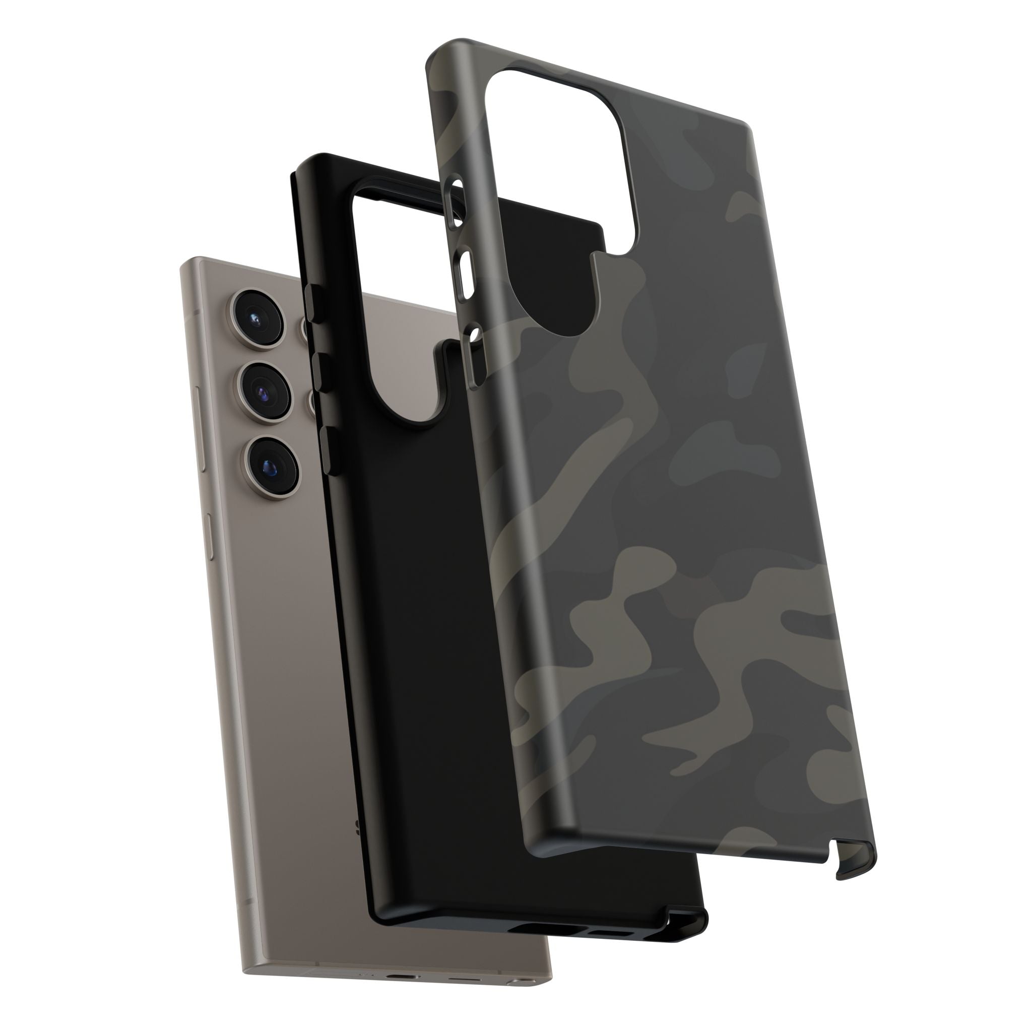 Black Camouflage Phone Case for iPhone, Samsung and Google Pixel