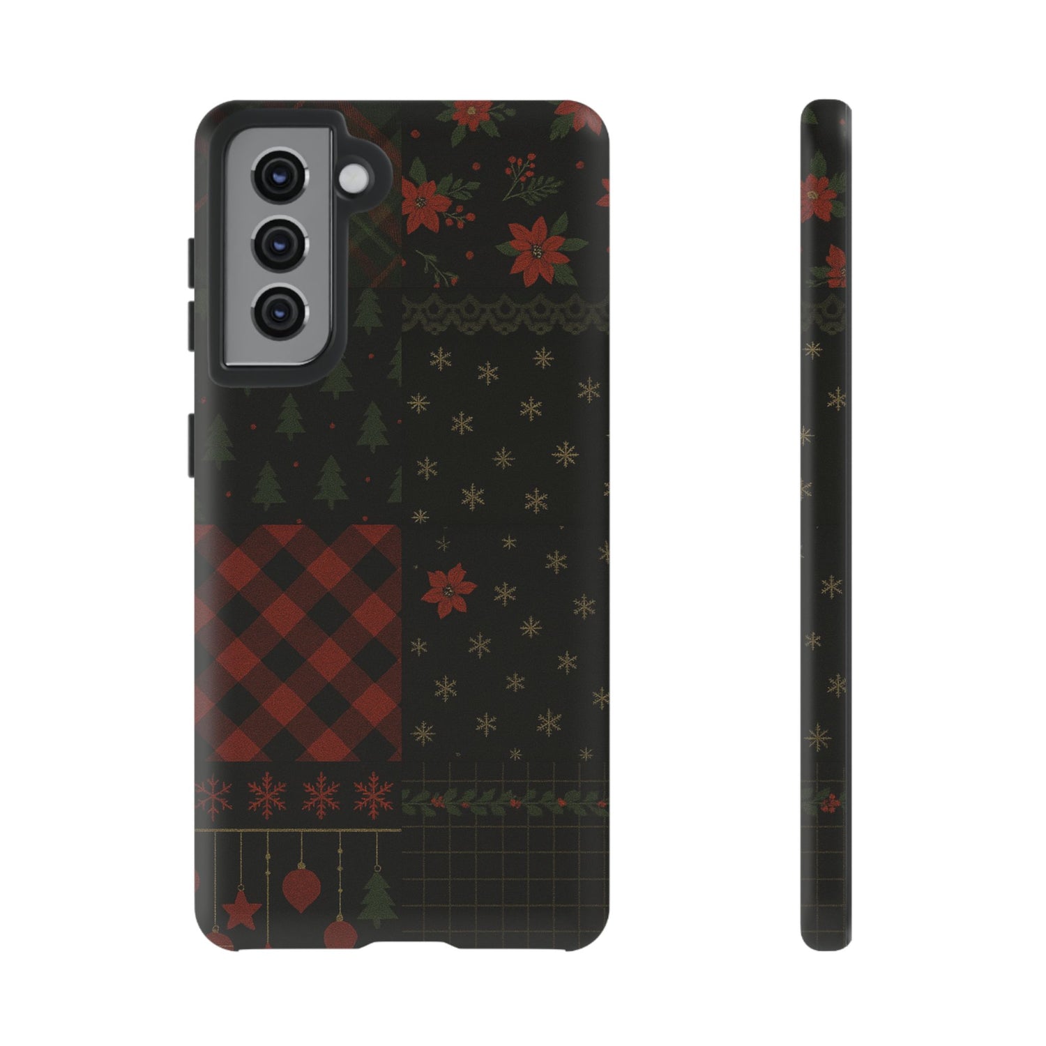 Black Festive Phone Case - Christmas Phone Cover - Tough Design Samsung Galaxy S21 Matte