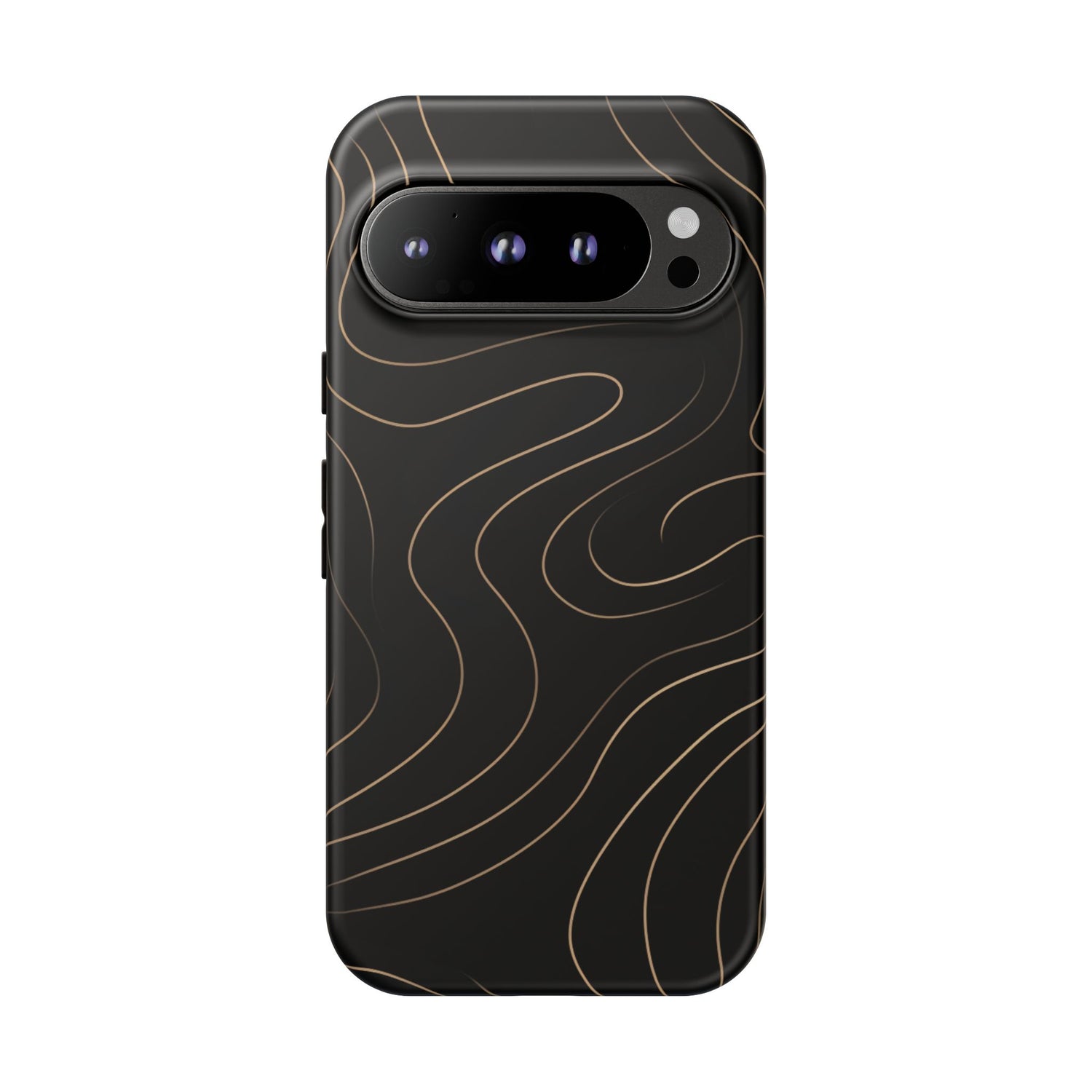 Noir Topograph - Black Minimalist Line Art Phone Case Google Pixel 9 Pro Matte