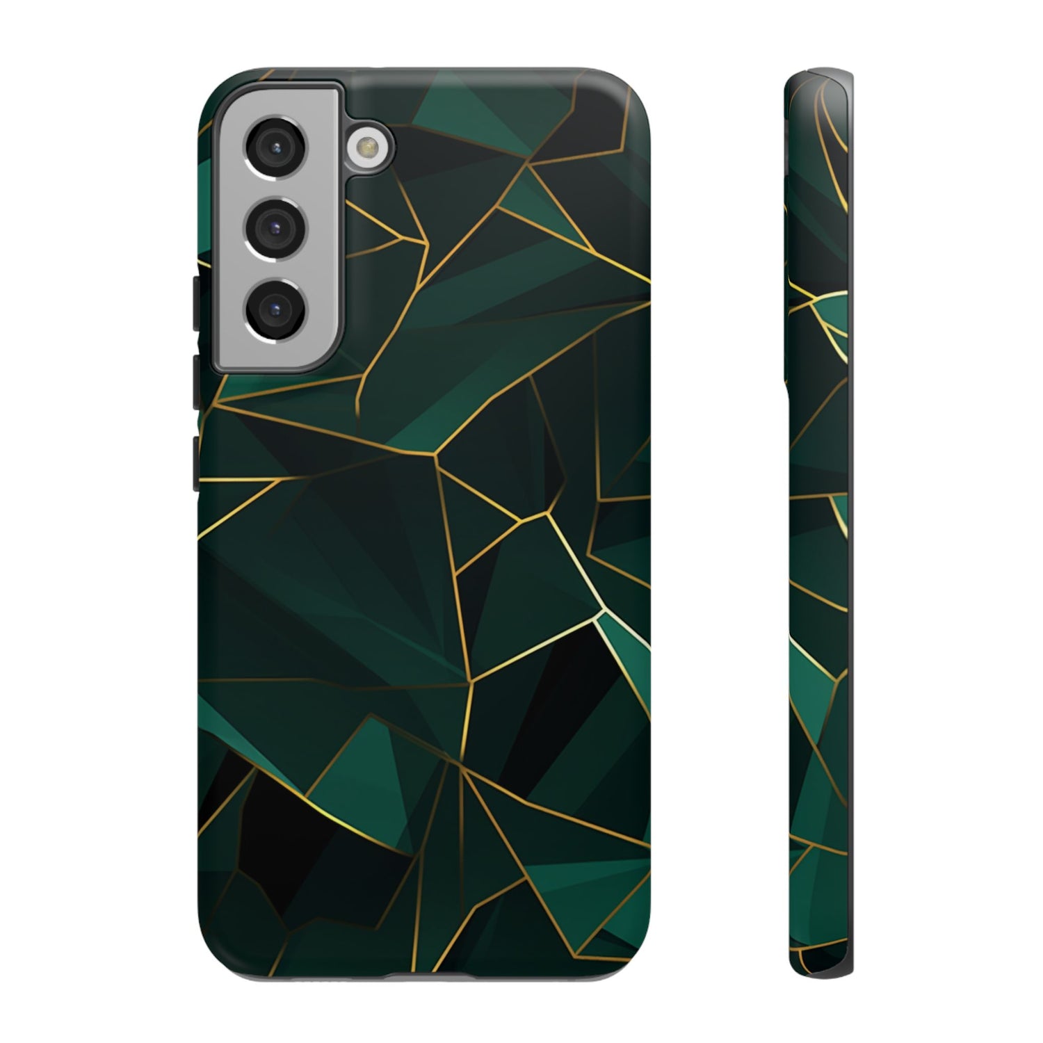 Emerald Veil - Geometric Luxe Phone Case Samsung Galaxy S22 Plus Matte