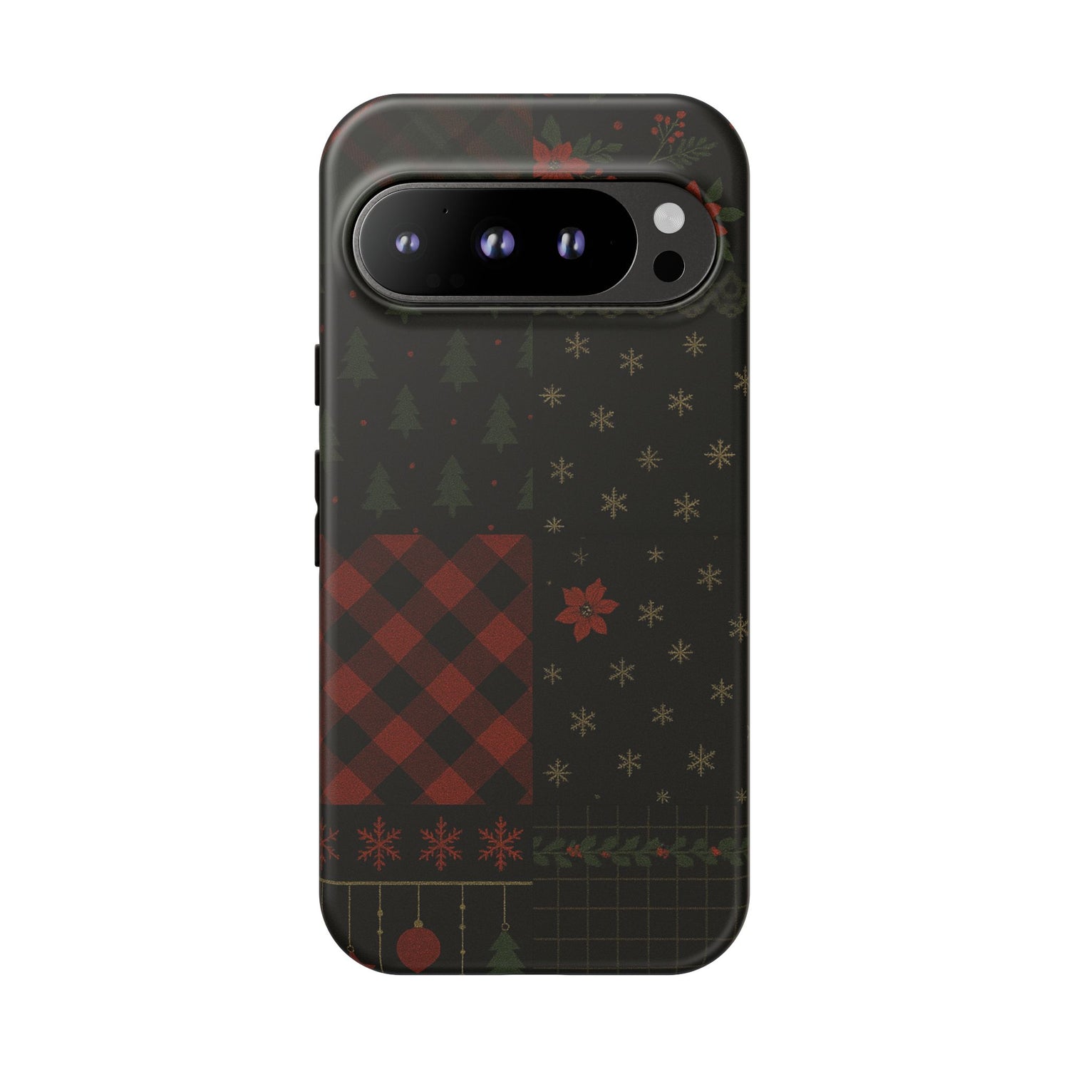 Black Festive Phone Case - Christmas Phone Cover - Tough Design Google Pixel 9 Pro Matte