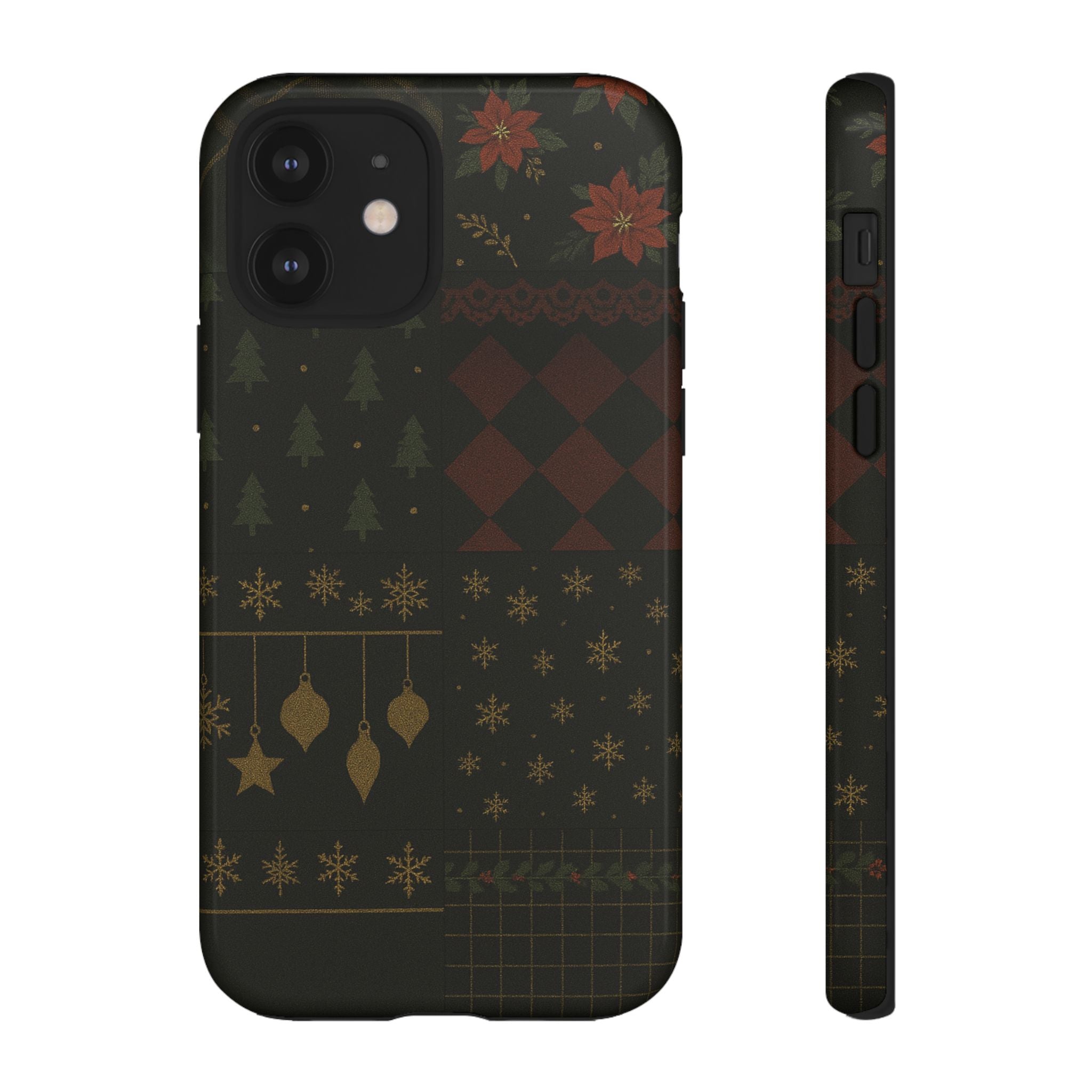 Black Luxury Phone Case for Christmas Festive Season - Tough design iPhone 12 Glossy