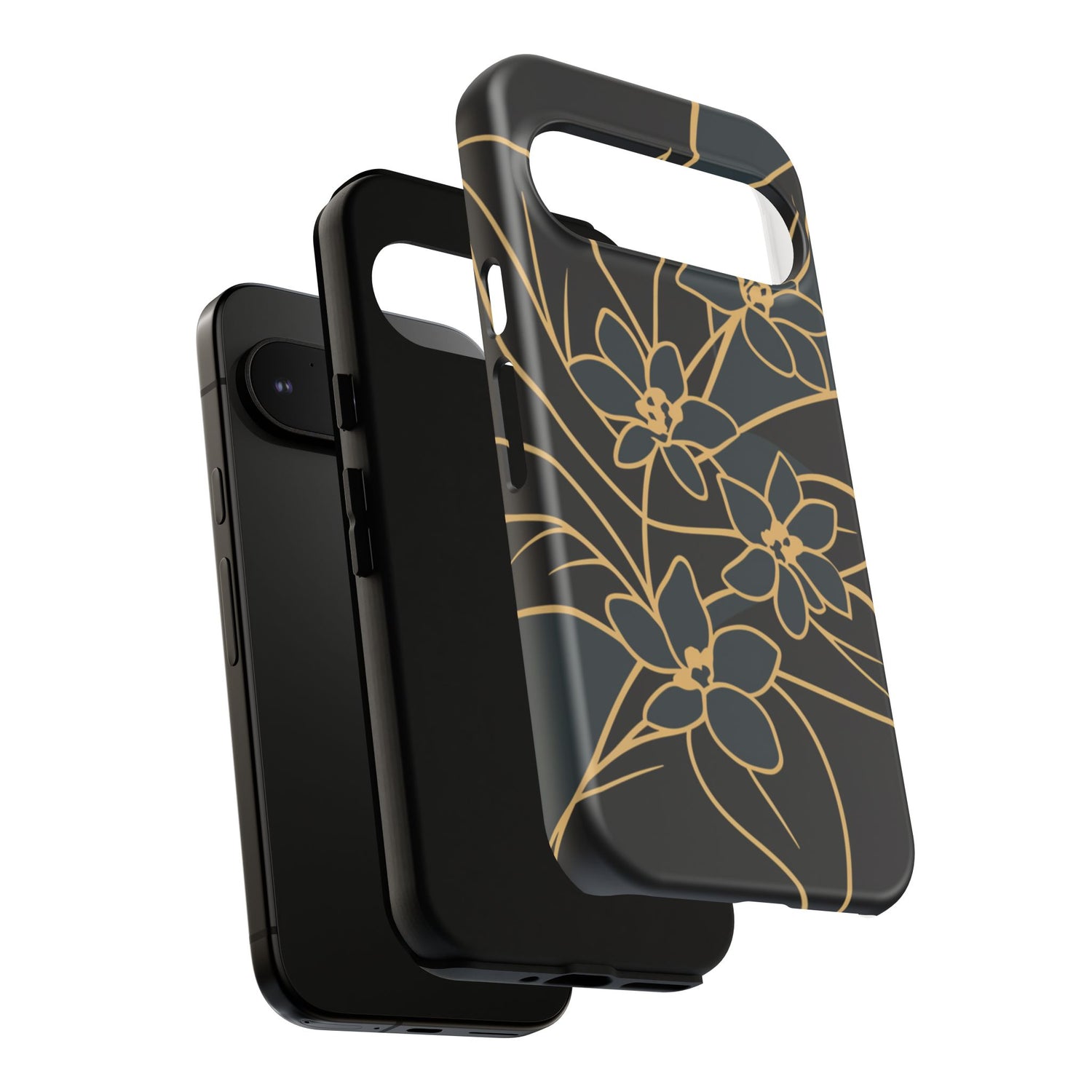 Golden Bloom - Elegant Floral Line Art Phone Case