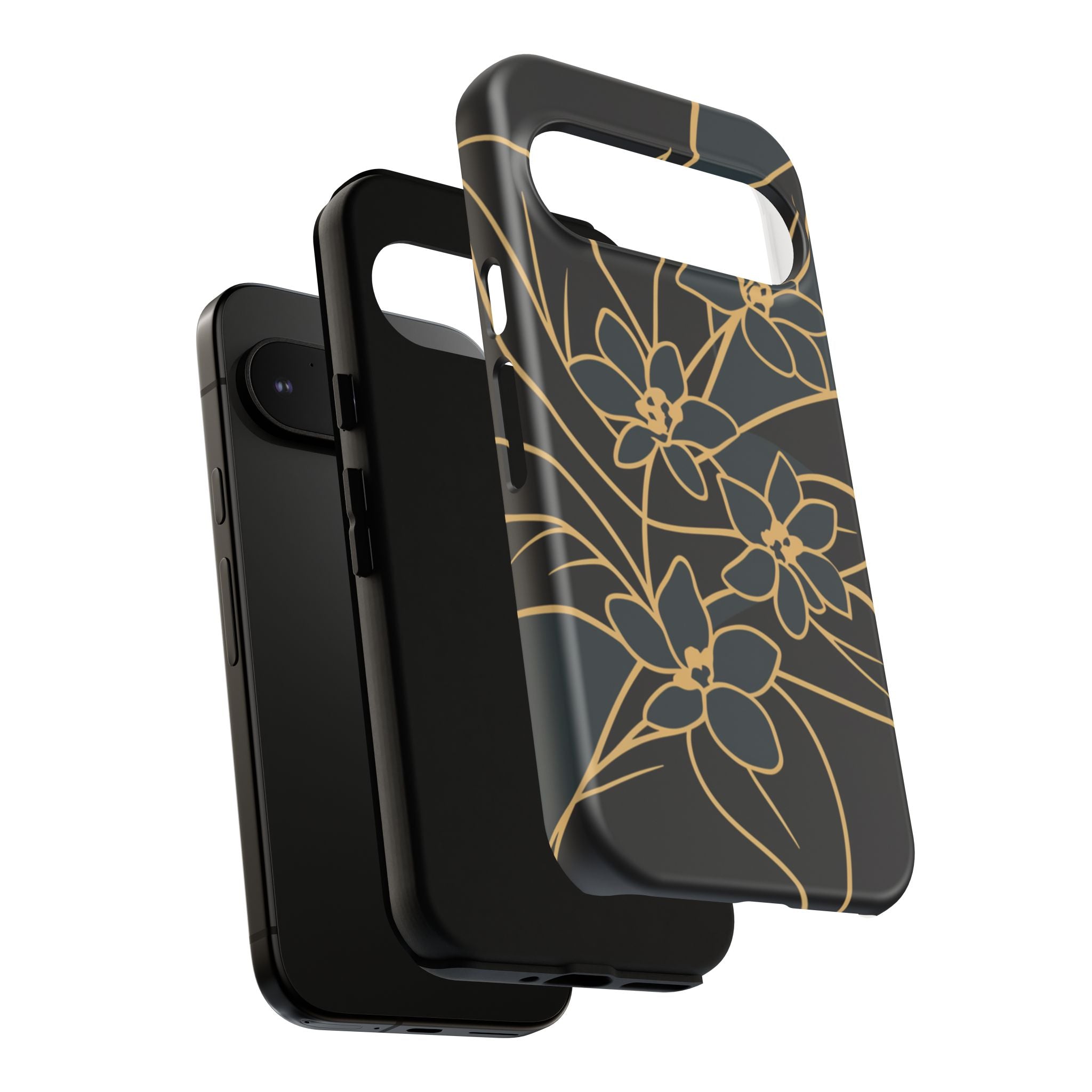 Golden Bloom - Elegant Floral Line Art Phone Case