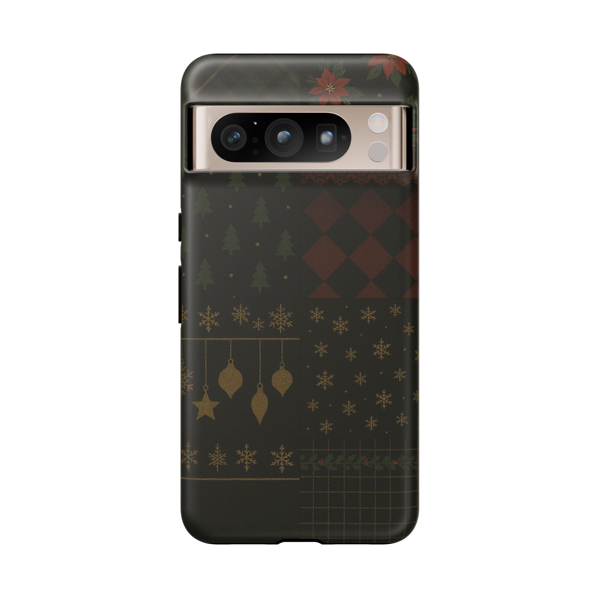 Black Luxury Phone Case for Christmas Festive Season - Tough design Google Pixel 8 Pro Matte